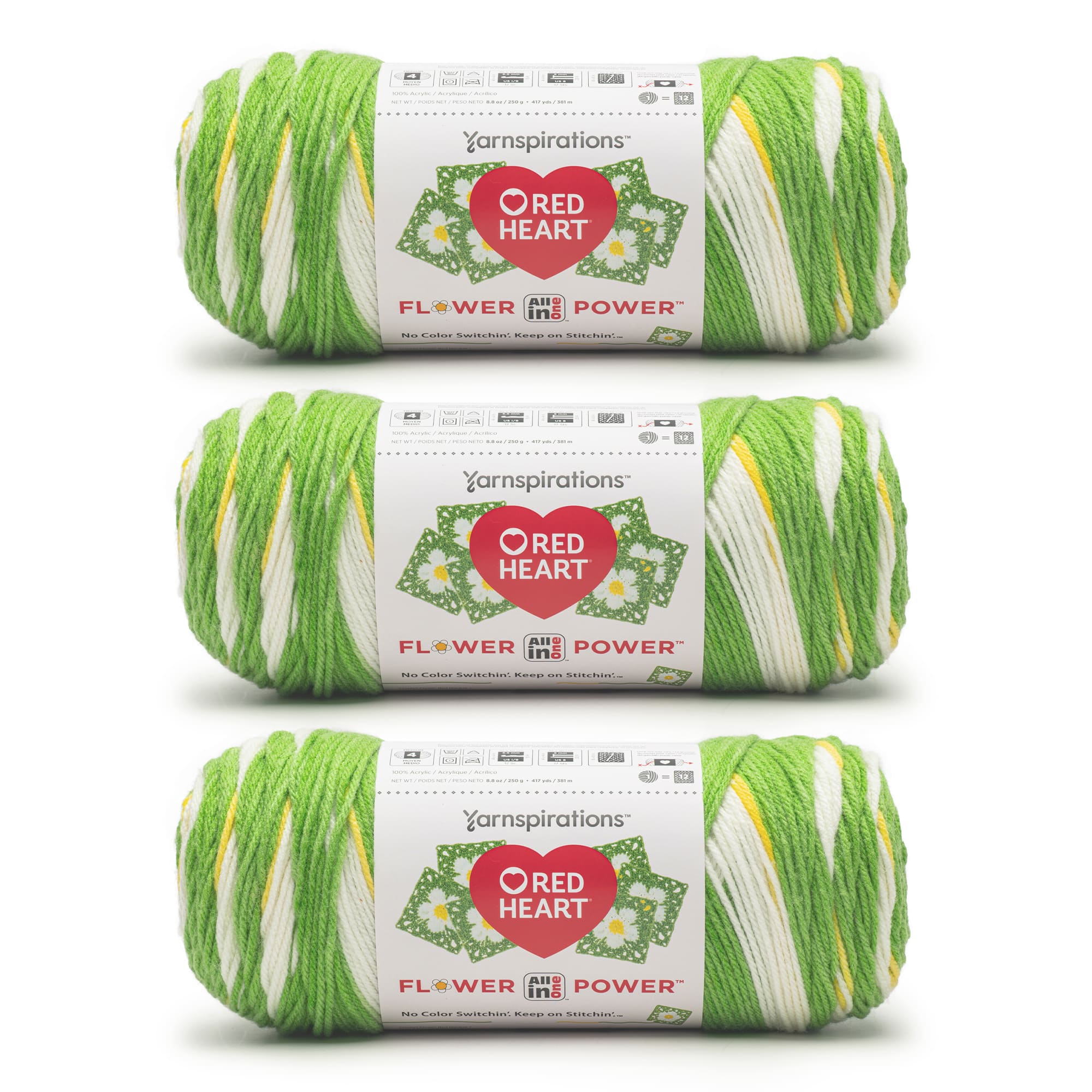 3 Pack Red Heart&#xAE; All In One Flower Power&#x2122; Yarn