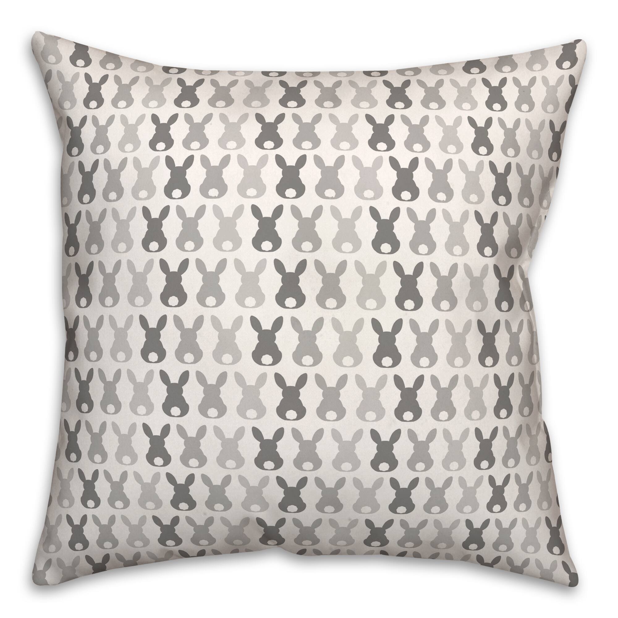 Bunny Butt Pattern Pillow 2 18" x 18" Throw Pillow