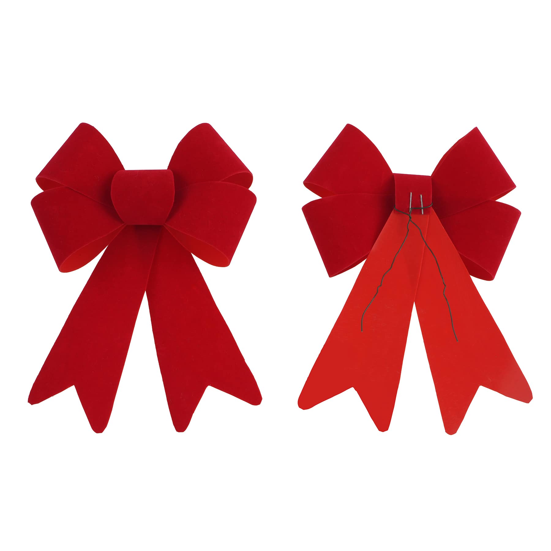 7.5&#x22; Red Flocked Christmas Bows, 2ct. by Celebrate It&#x2122;