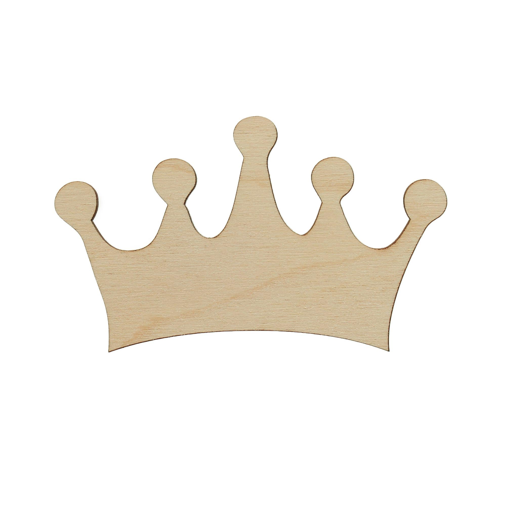 Essentials by Leisure Arts 24 Pack 3.94&#x22; x 2.25&#x22; Crown Flat Wood Shape