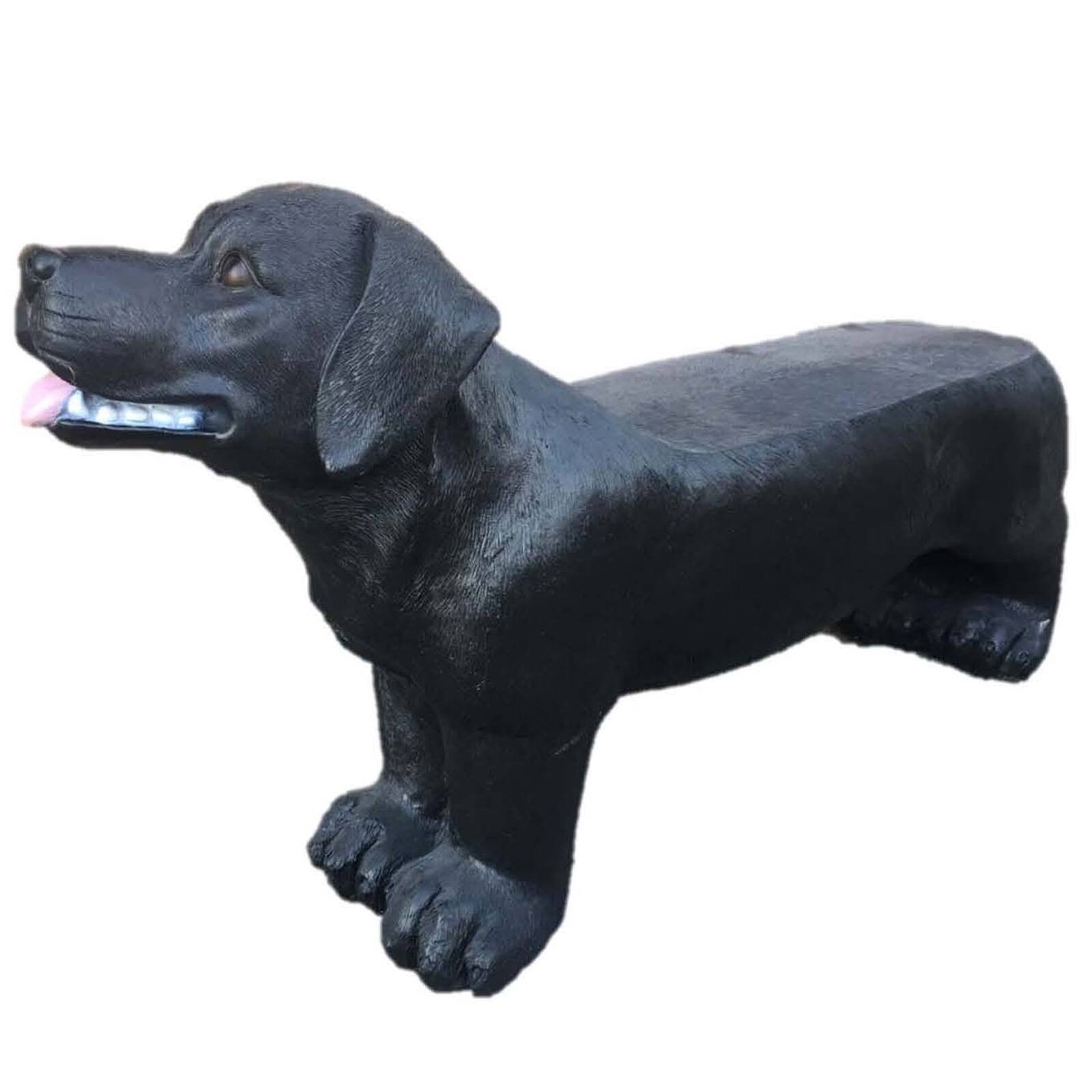 Santa's Workshop 32" Black Labrador Bench