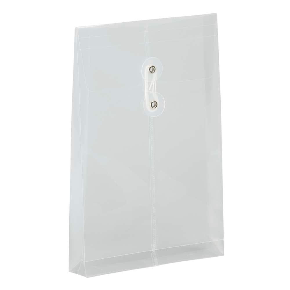 JAM Paper 6.25" x 9.25" Button & String Tie Closure Plastic Envelopes, 12ct.