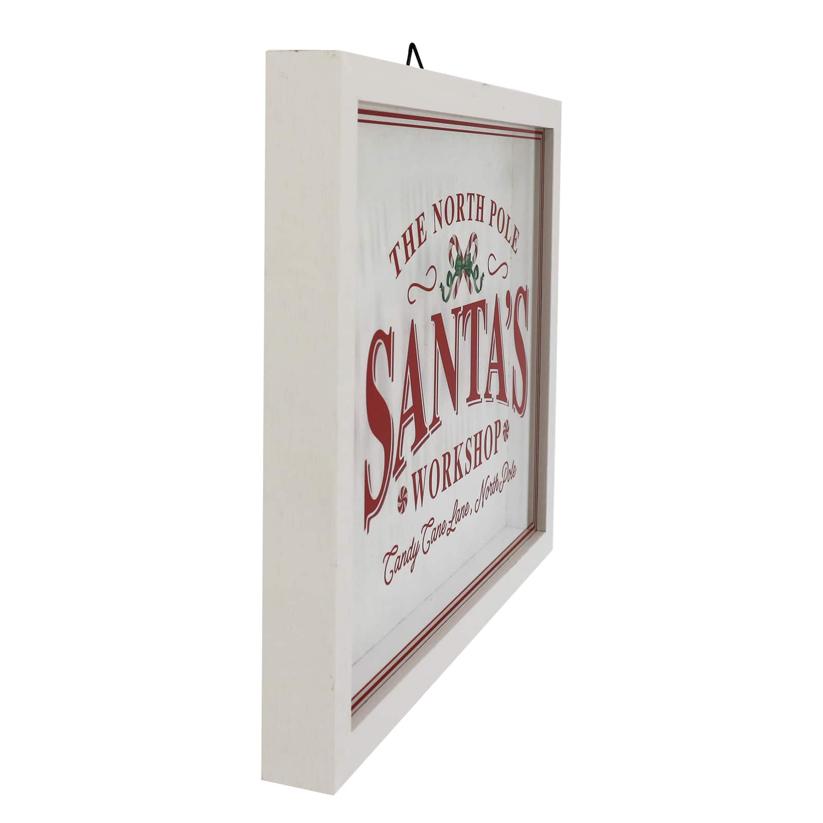 12&#x22; Red &#x26; White Santa&#x27;s Workshop Wall D&#xE9;cor by Ashland&#xAE;