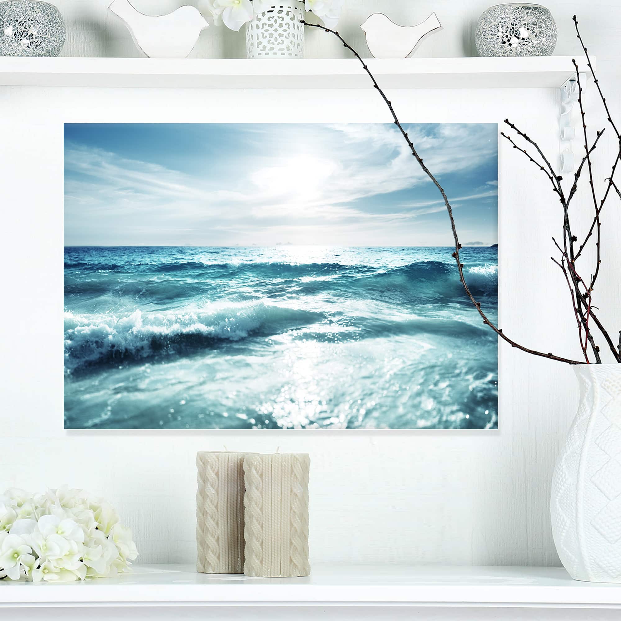 Designart - Seychelles Beach at Sunset - Seascape Canvas Art Print