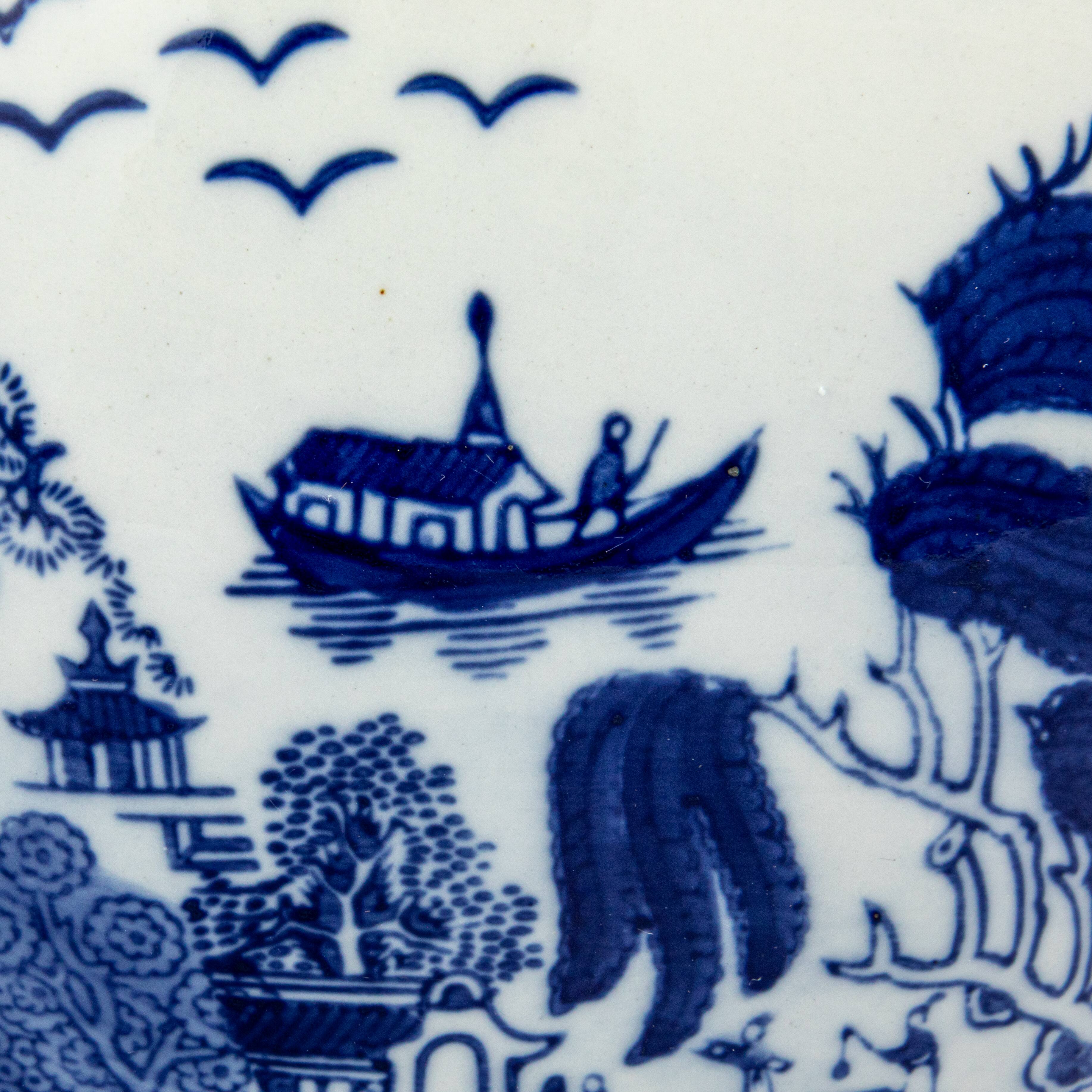 Hello Honey® 12.25" Blue & White Hand-Painted Stoneware Planter