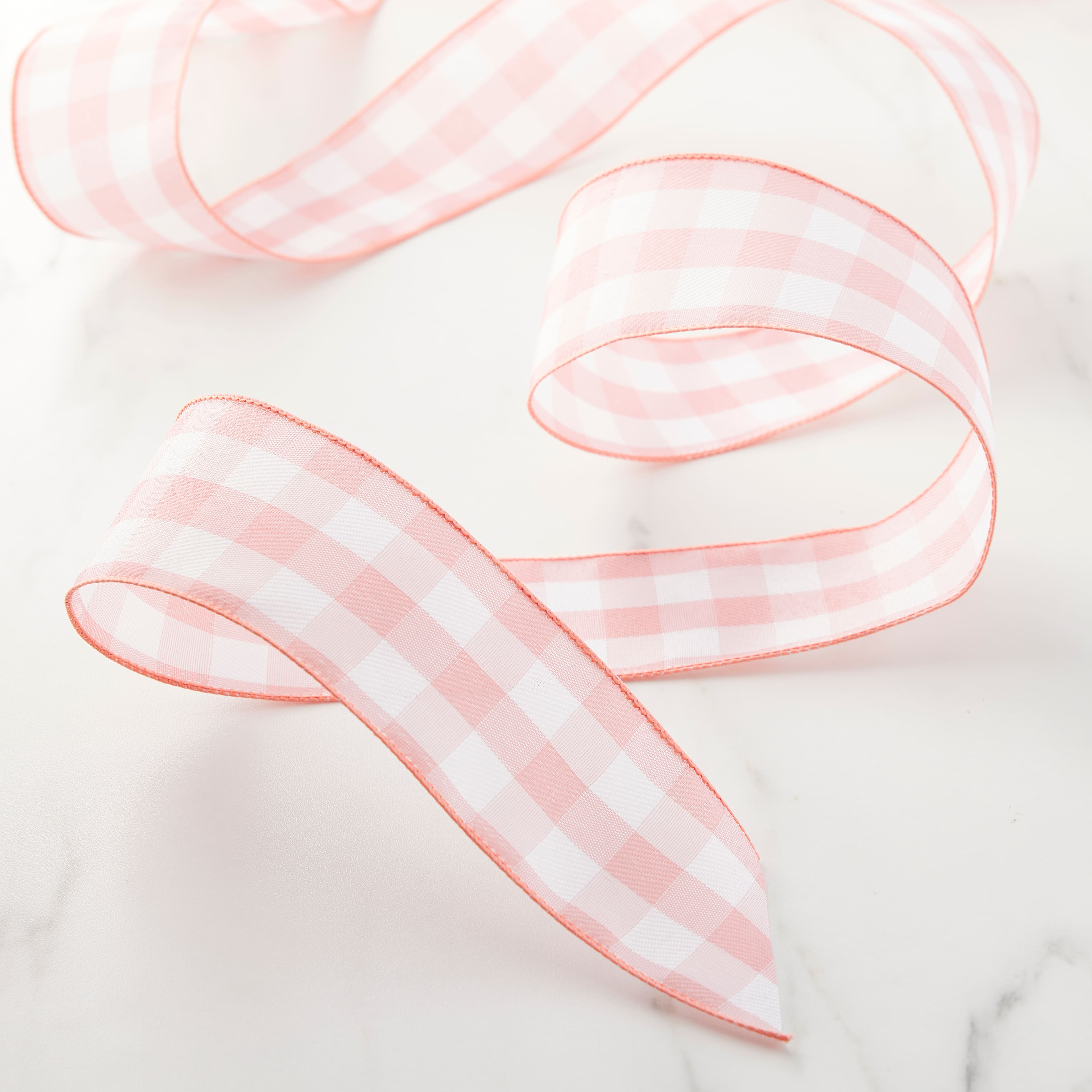2.5&#x22; x 8.3yd. Wired Gingham Ribbon by Celebrate It&#x2122; D&#xE9;cor