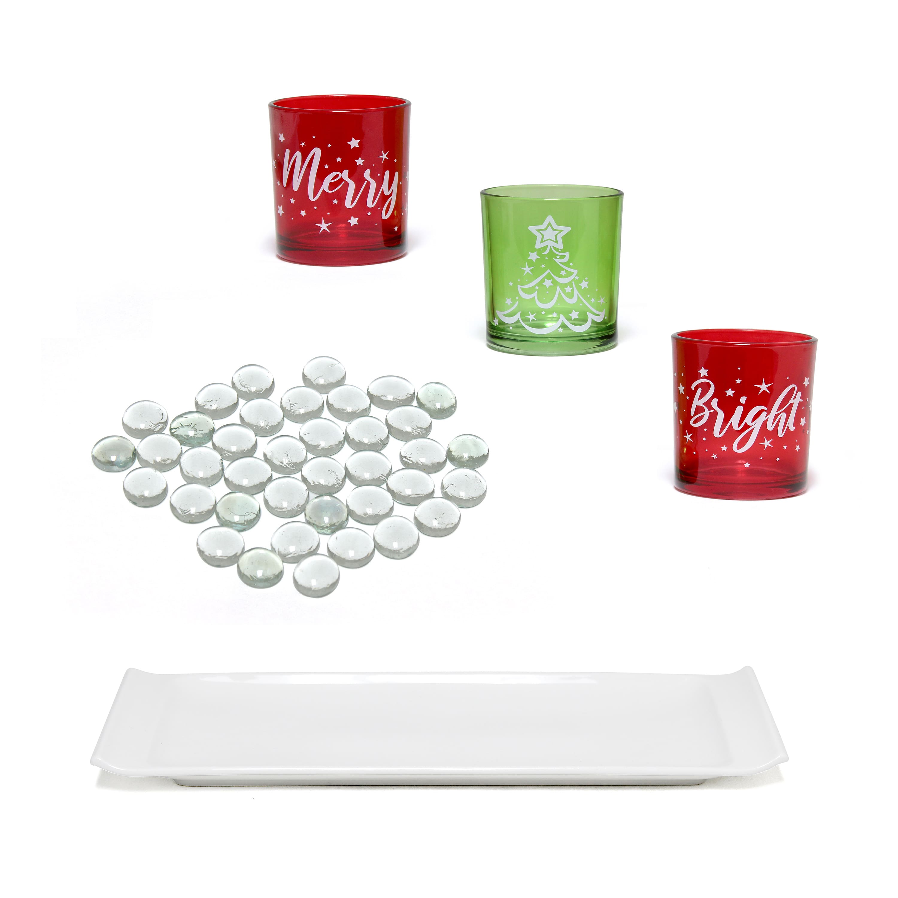 Elegant Designs&#x2122; Merry &#x26; Bright Christmas Candle Holder Set