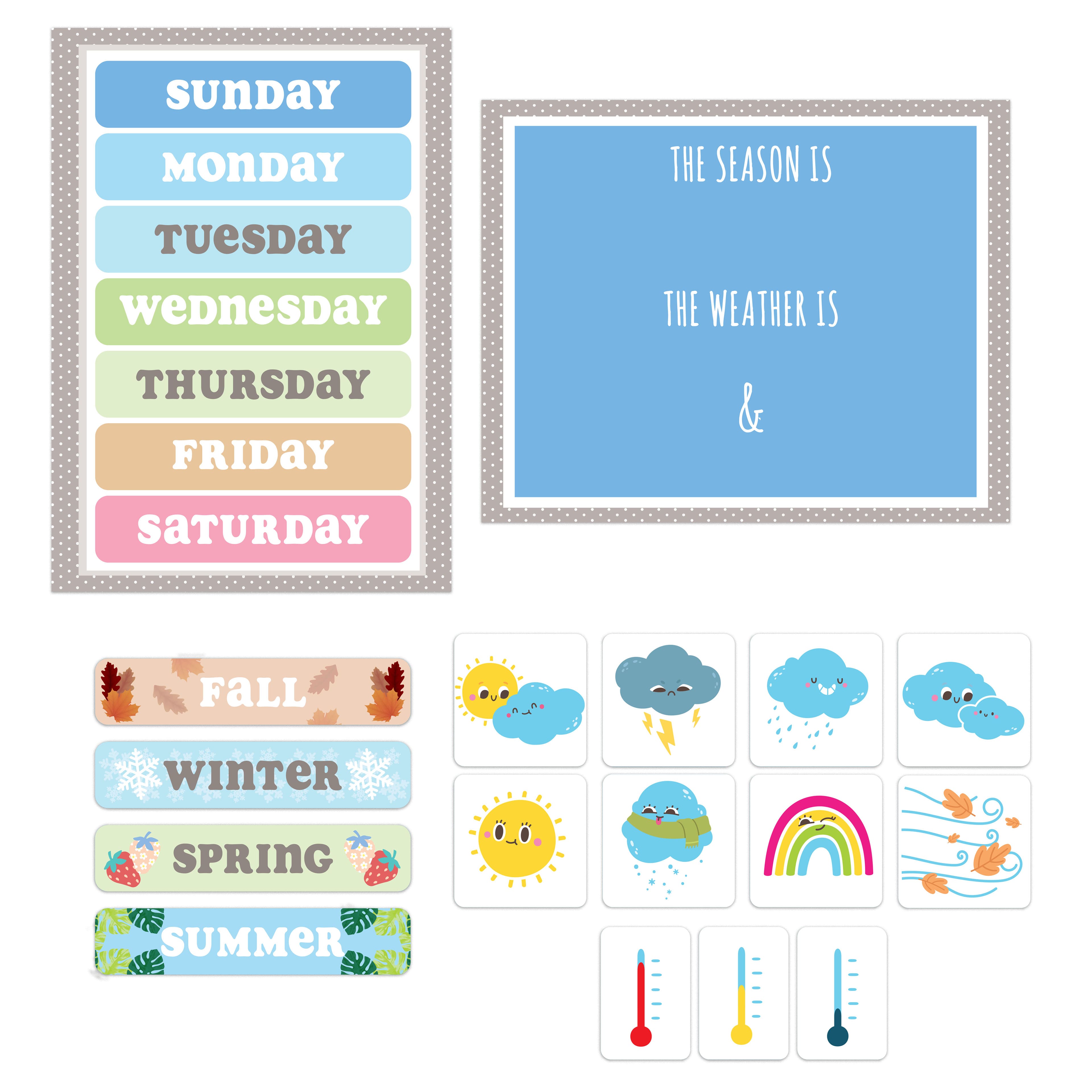 Class Rules! Pastel Bulletin Board Calendar Kit by B2C&#x2122;