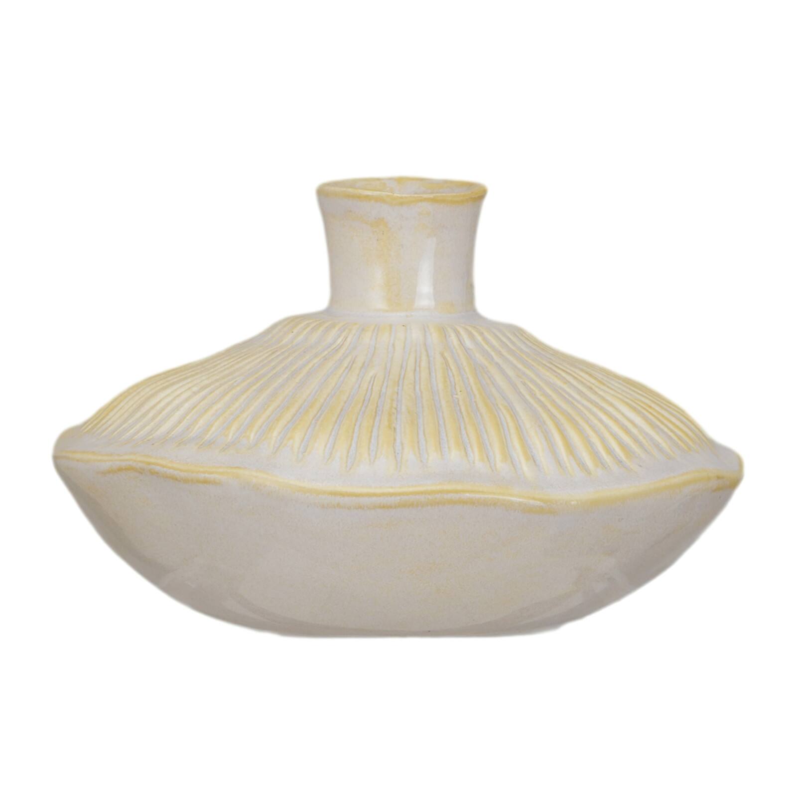 Hello Honey&#xAE; 7&#x22; Long Cream Stoneware Vase