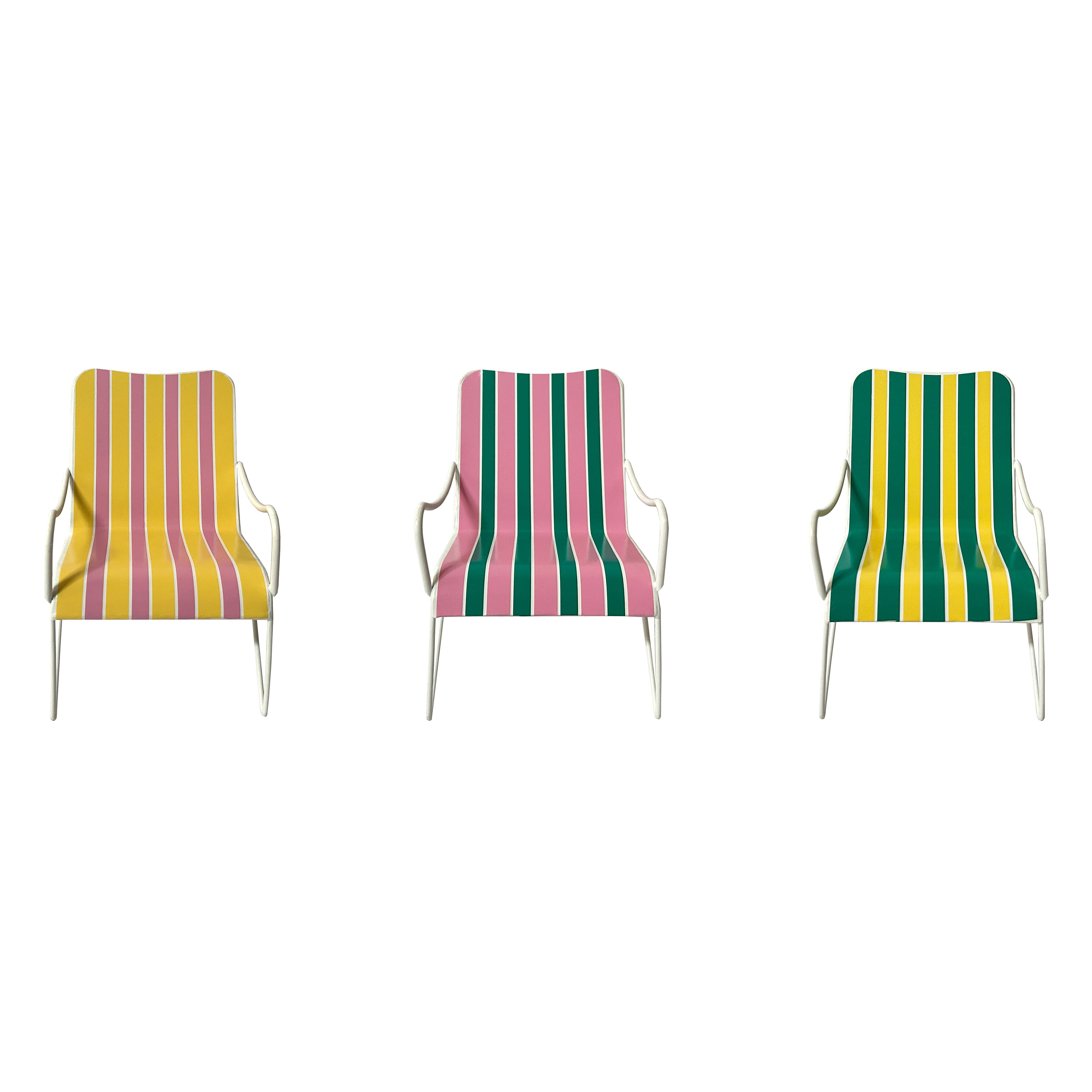 Assorted 6.75&#x22; Striped Metal Beach Chair Tabletop D&#xE9;cor, 1pc. by Ashland&#xAE;