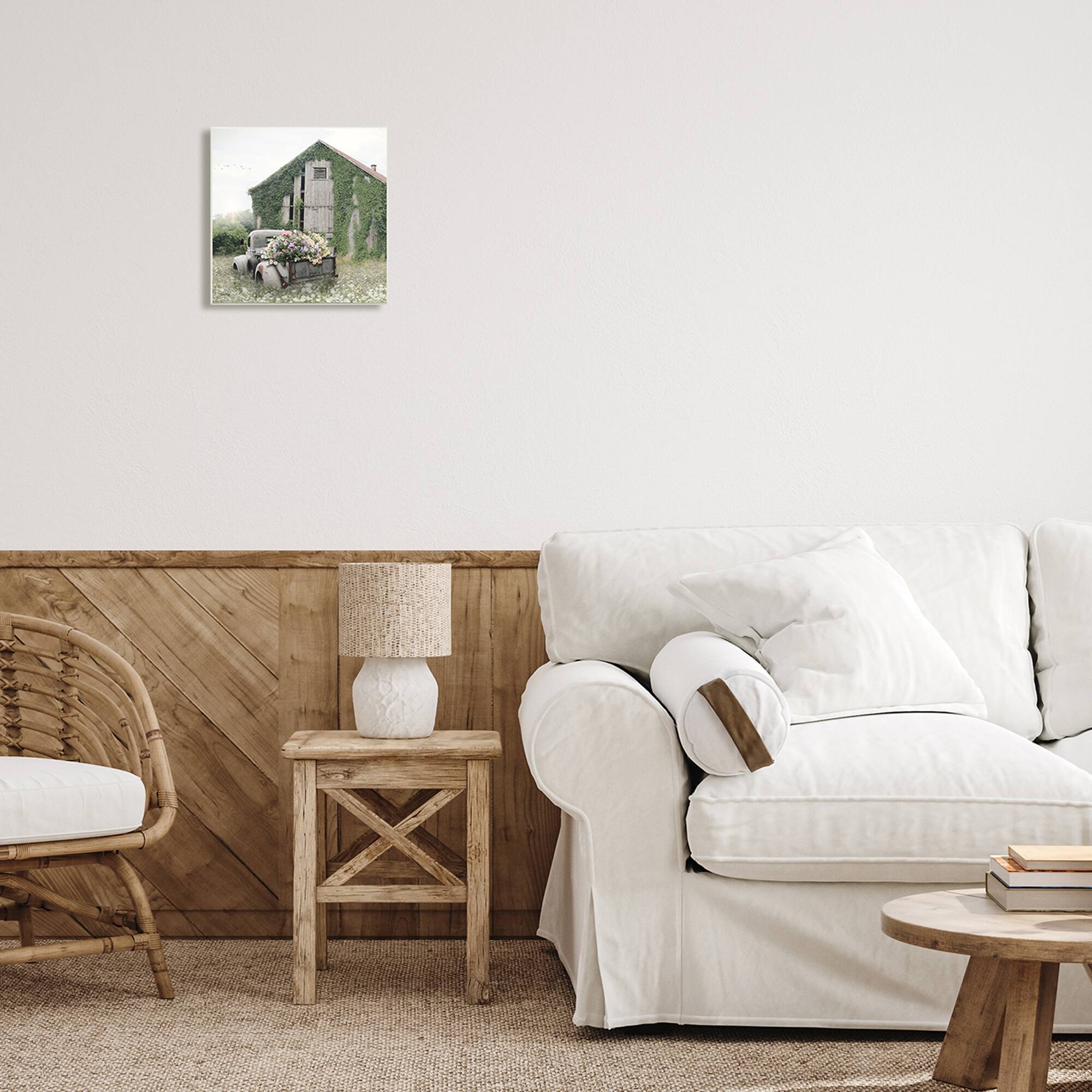 Stupell Industries Farmhouse Barn & Flower Field Wall Plaque Art