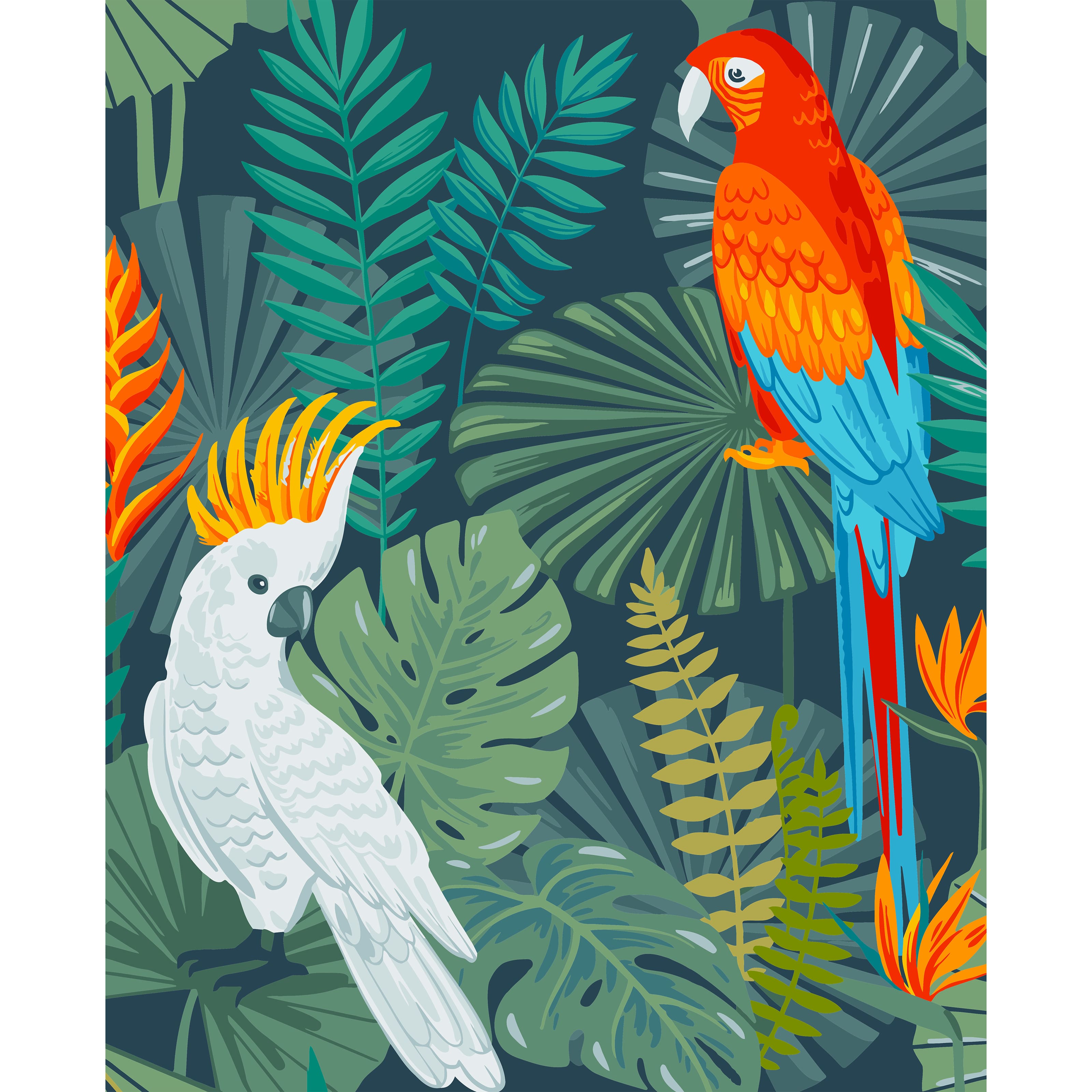 16" x 20" Tropical Birds Paint-by-Number Kit with Wood Display Hanger by Artist's Loft®