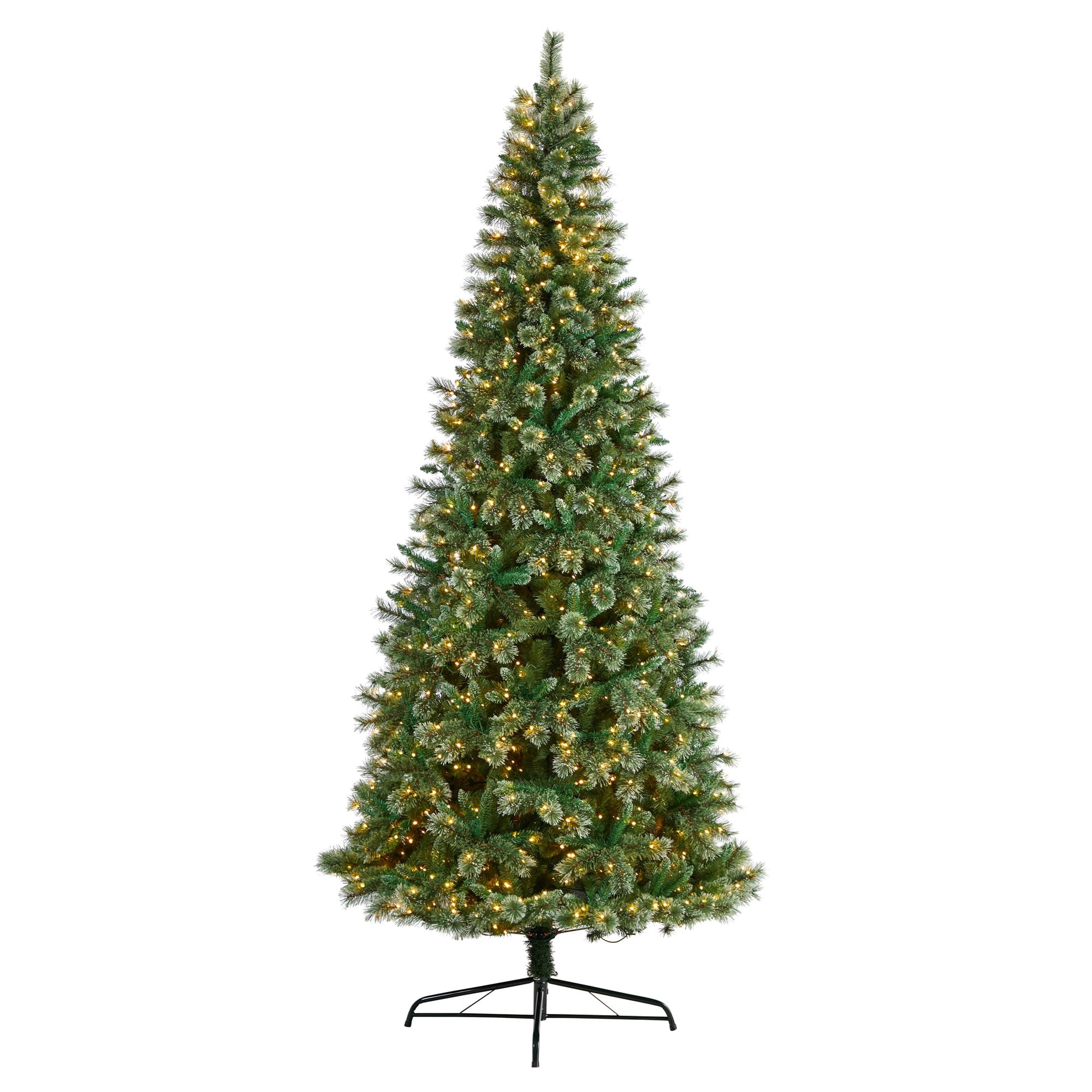 10ft. Pre-Lit Wisconsin Snow Tip Pine Artificial Christmas Tree, Clear LED Lights