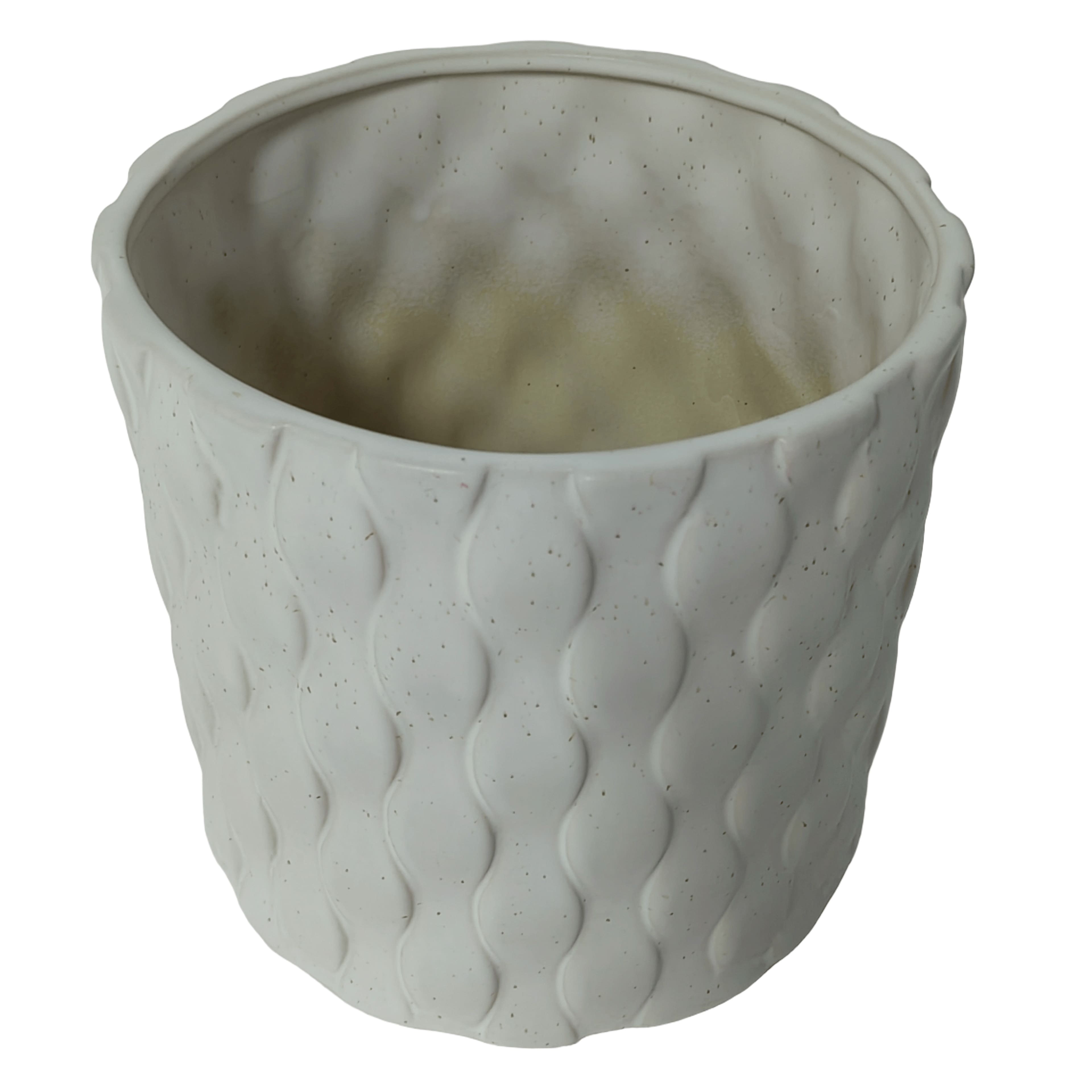 8&#x22; White Specked Ceramic Planter by Ashland&#xAE;