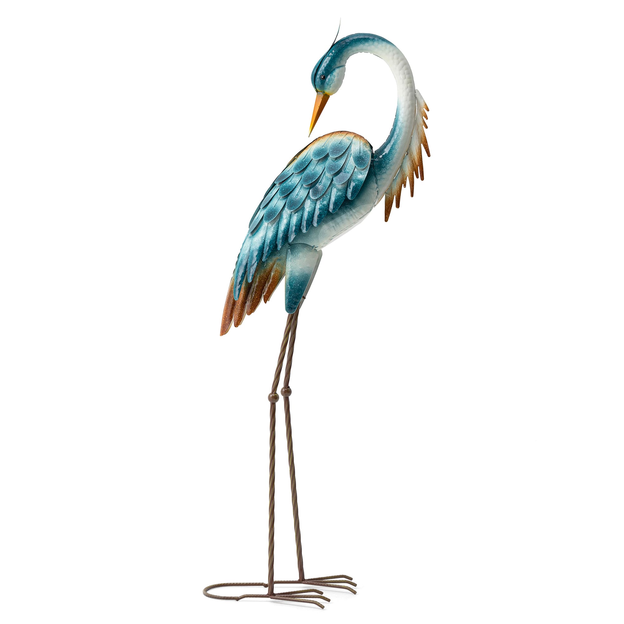Glitzhome® 38.5" Metal Standing Crane Garden Statue with Stakes