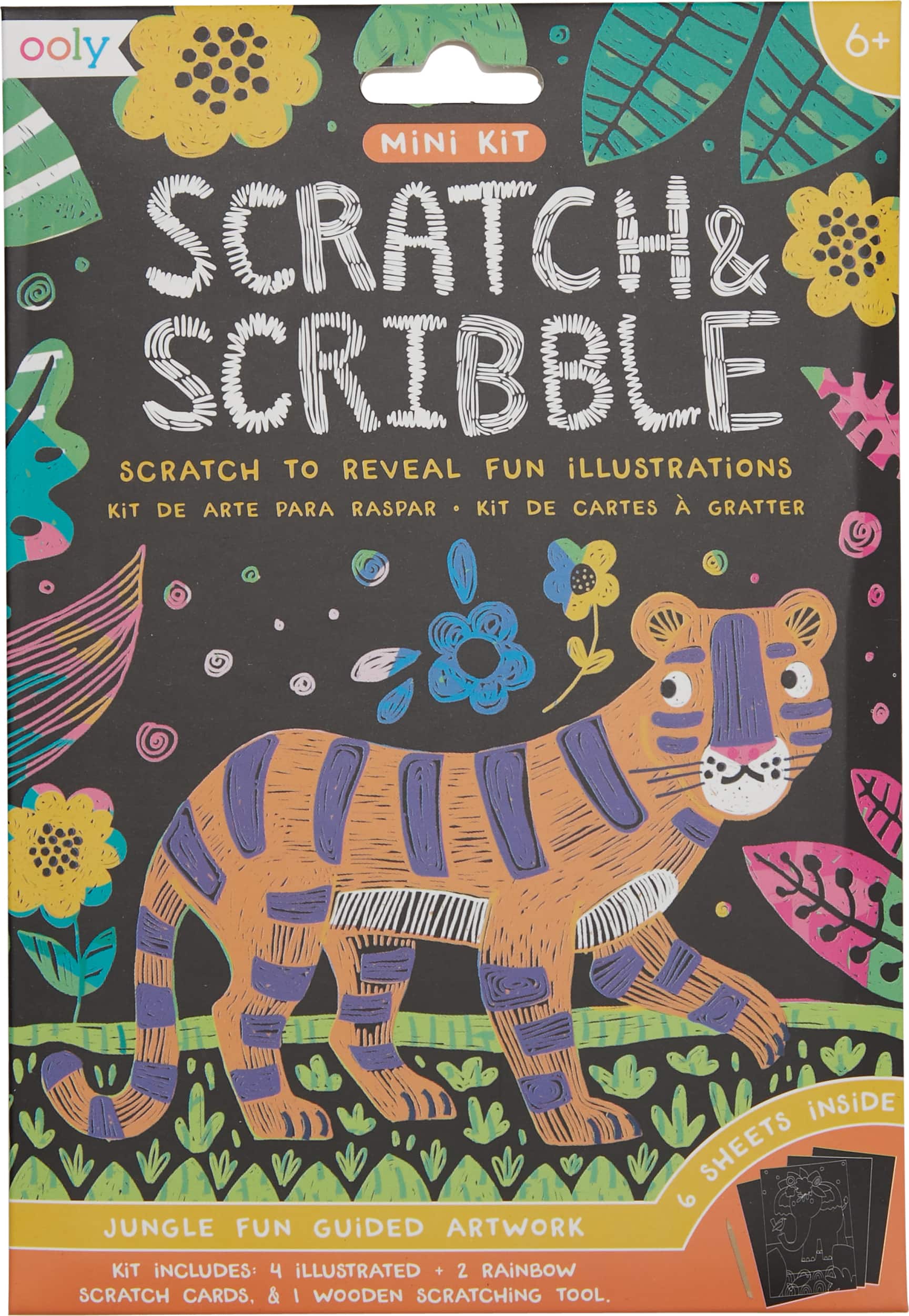 OOLY Jungle Fun Mini Scratch &#x26; Scribble Art Kit