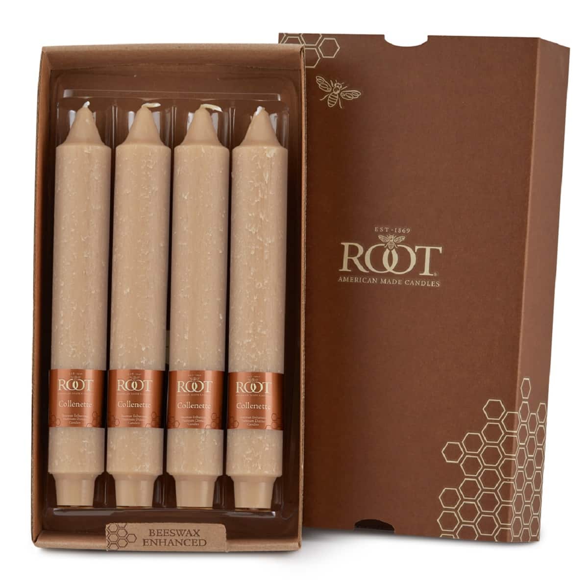 Root Candles 9" Unscented Timberline™ Collenette Taper Candles, 4ct.