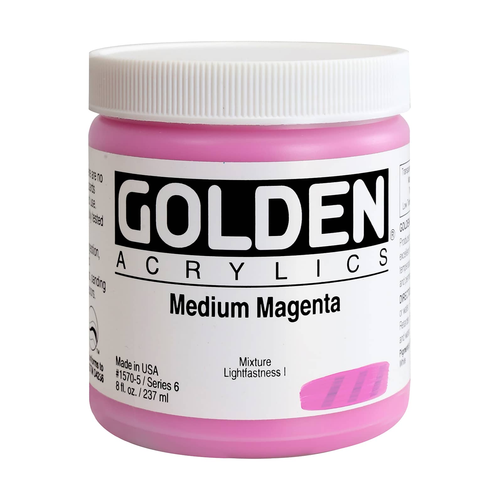 Golden Heavy Body Acrylic Paint, 8 oz in Medium Magenta