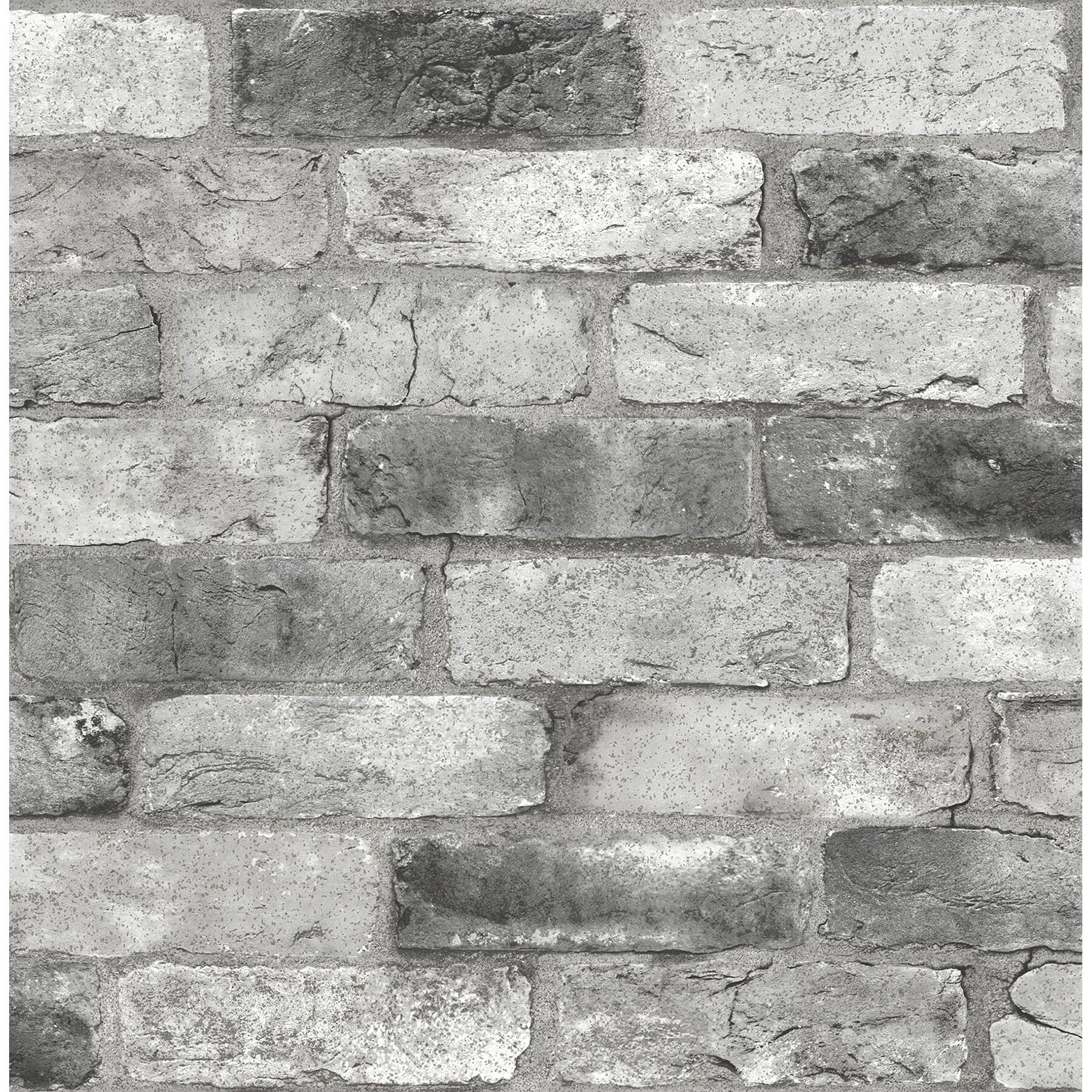 NuWallpaper Gray London Brick Peel &#x26; Stick Wallpaper