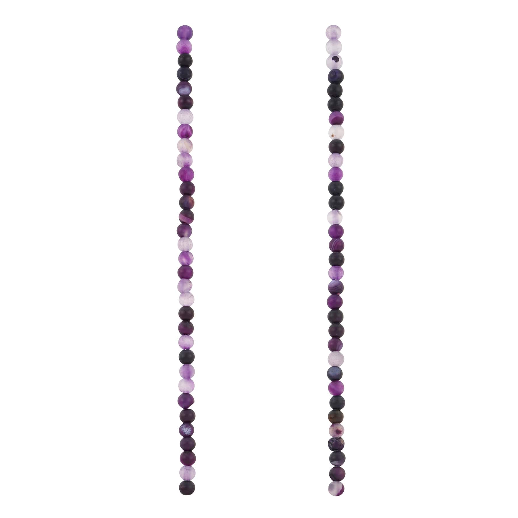 12 Pack: Purple Matte Agate Round Beads by Bead Landing™