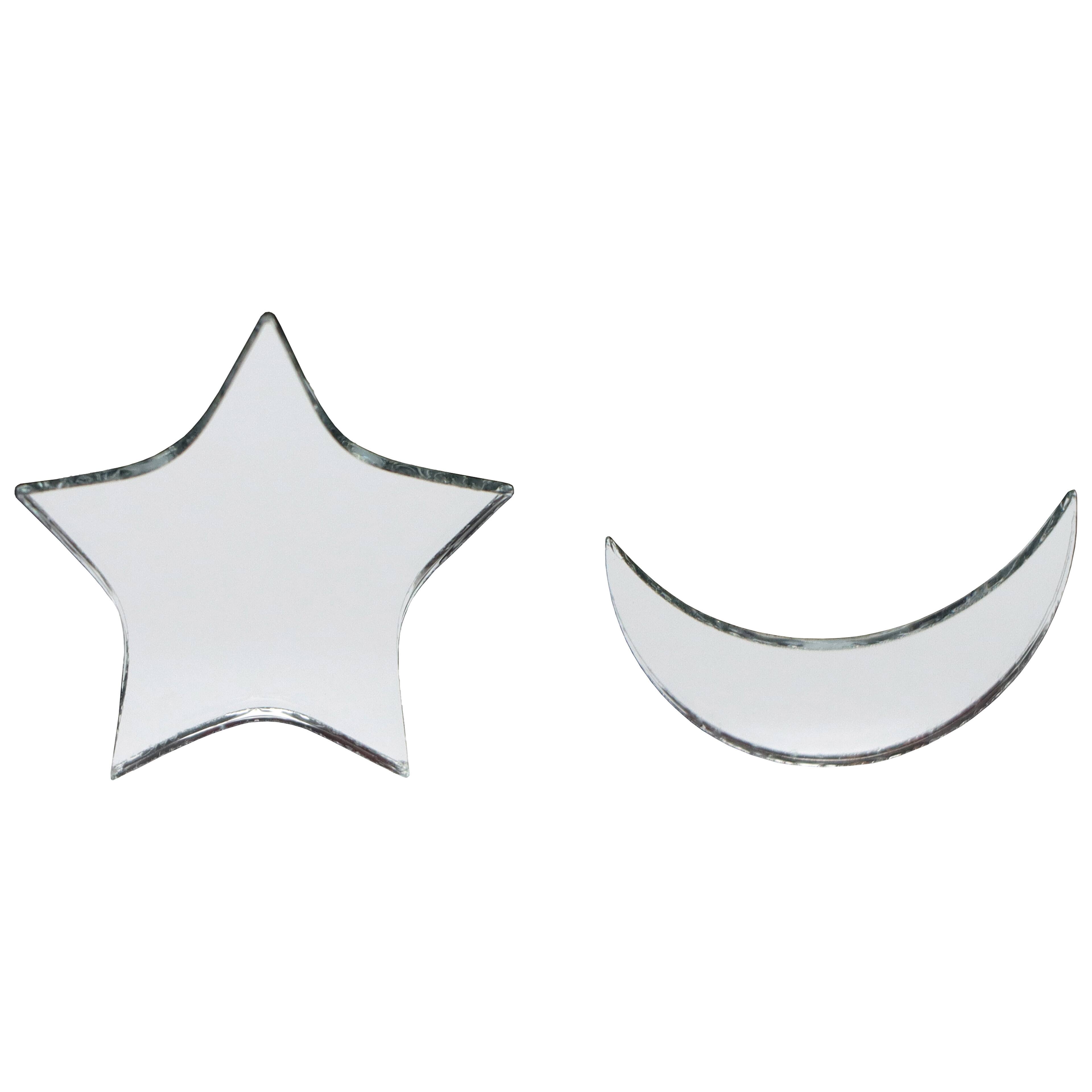 1&#x22; Moon &#x26; Star Glass Mirrors, 50ct. by Make Market&#xAE;