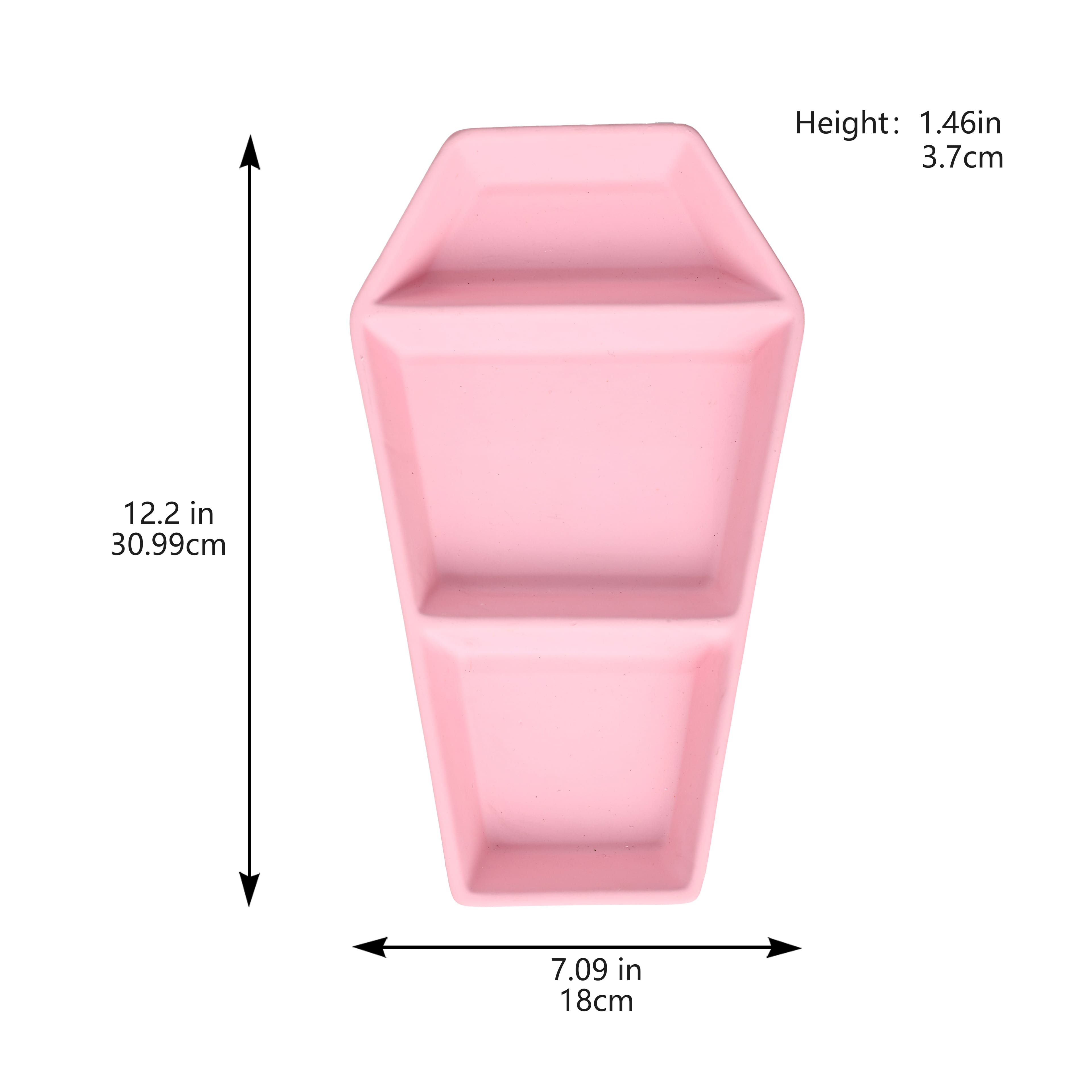 12" Pink Coffin 3-Section Ceramic Platter by Ashland®