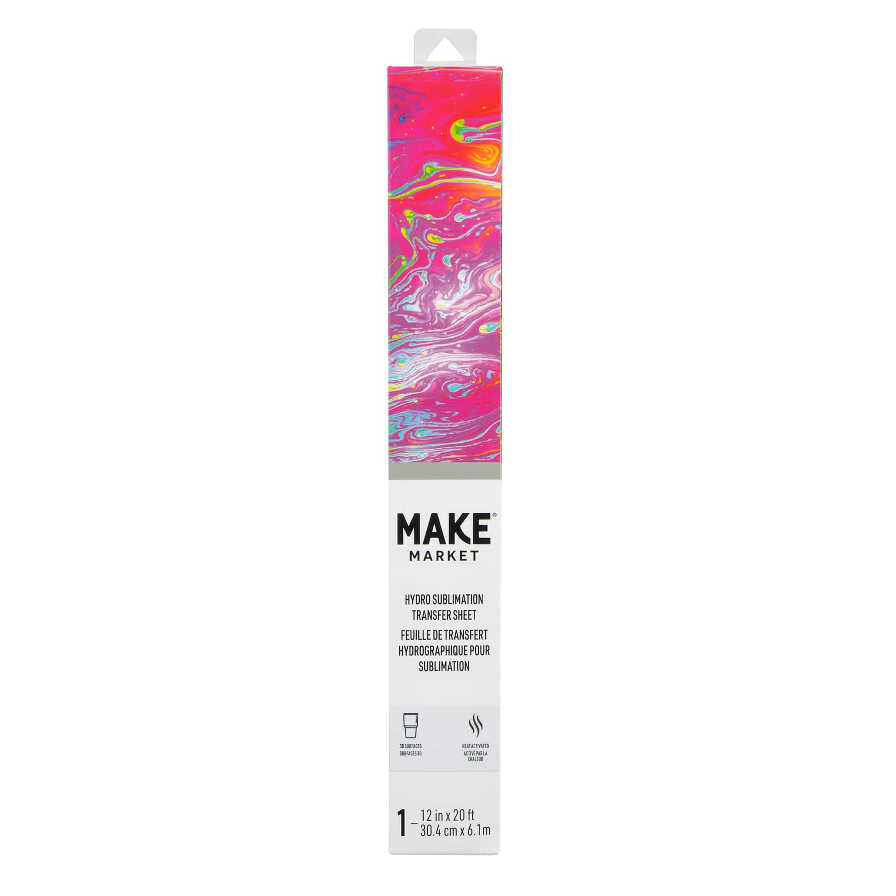 12 Pack: 12" x 20ft. Rainbow Marble Hydro Sublimation Transfer Sheet by Make Market®
