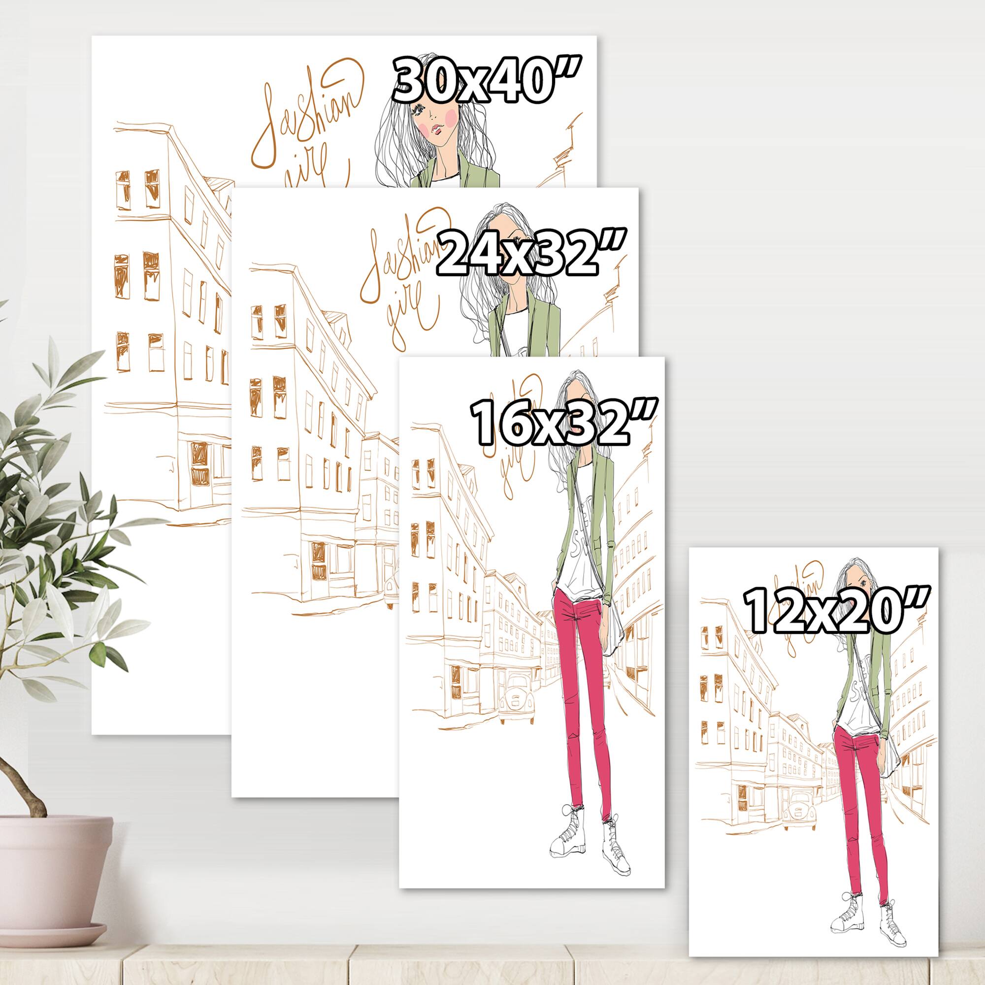 Designart - Trendy Fashion Girl II - Children&#x27;s Art Canvas Wall Art Print