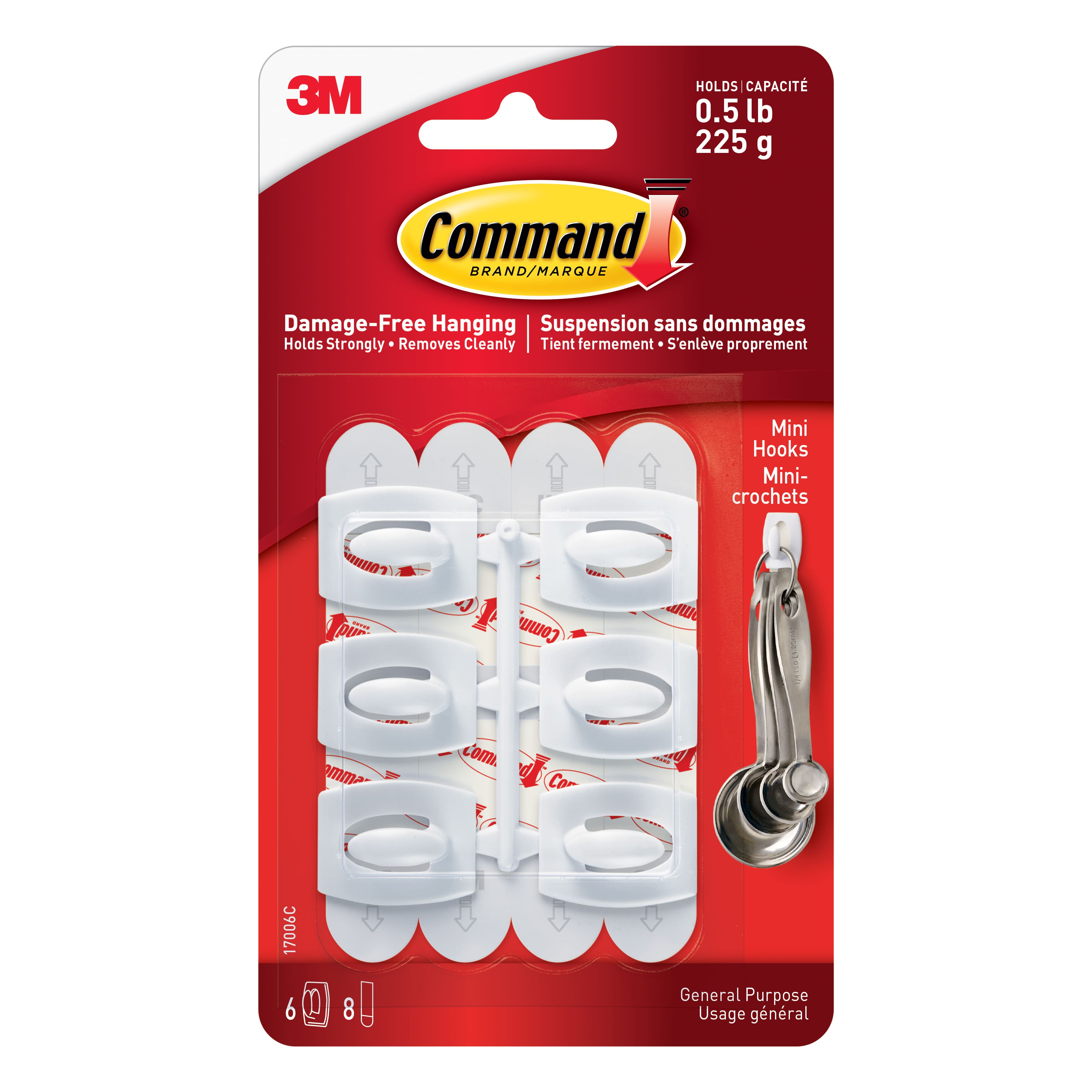 Command White Mini Hooks (Pack 6) 17006