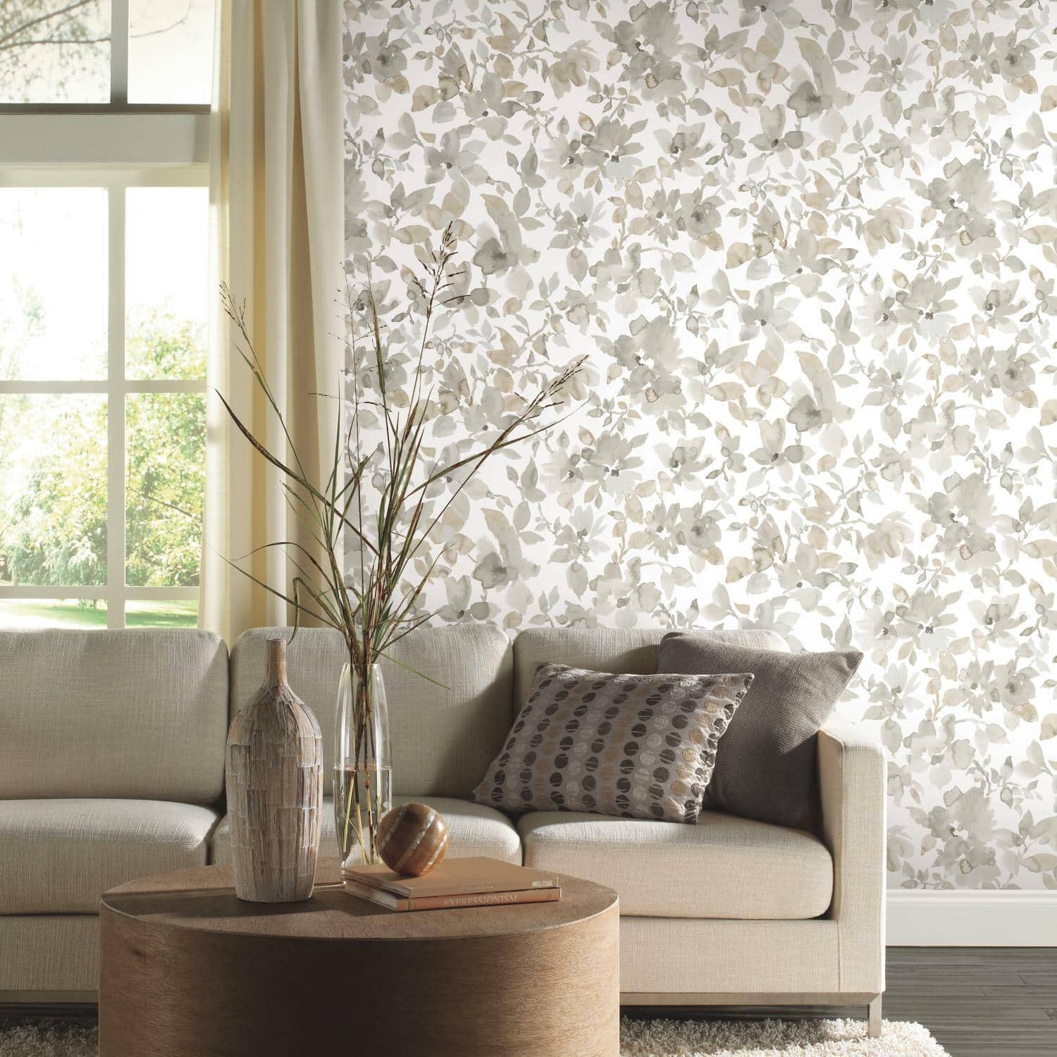 RoomMates Watercolor Floral Peel & Stick Wallpaper