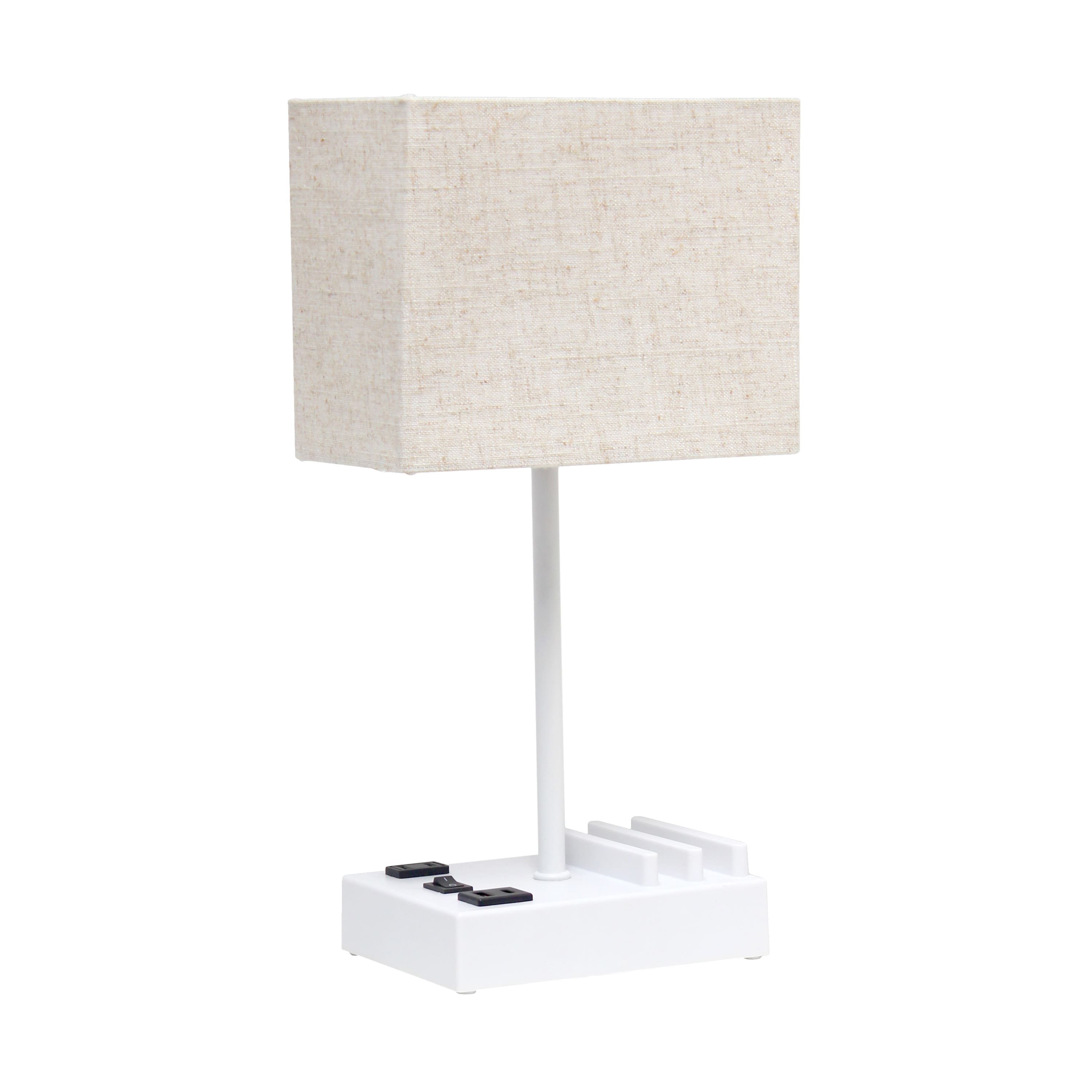 Simple Designs 15.3&#x22; Table Lamp with 2 USB Ports &#x26; Charging Outlet