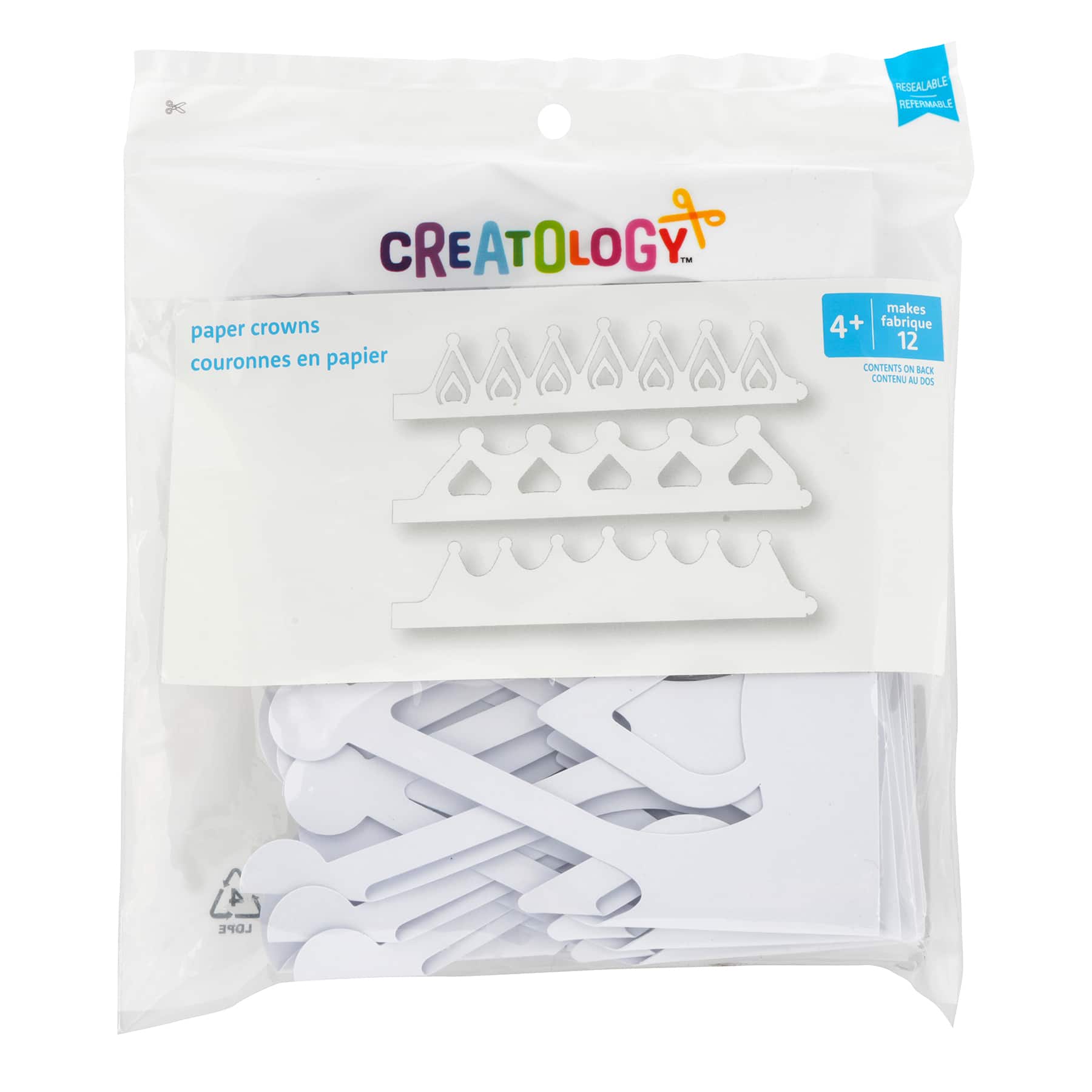 24 Packs: 12 ct. (288 total) 23.5&#x22; White Paper Crowns by Creatology&#x2122;