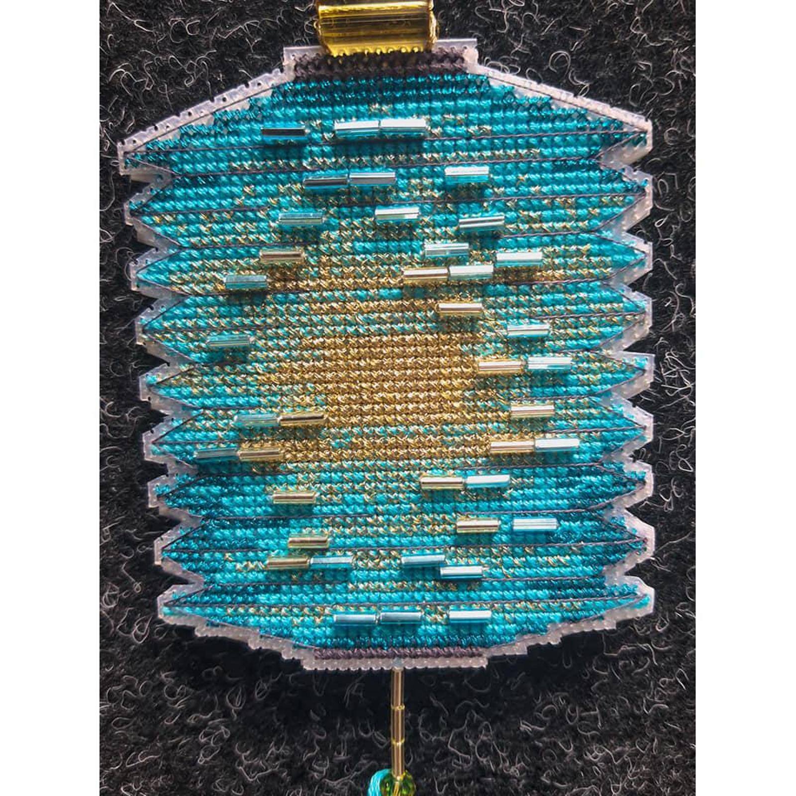 Crystal Art Christmas Tree Toy Plastic Canvas Counted Cross Stitch Kit Set Of Pictures Colorful Lanterns