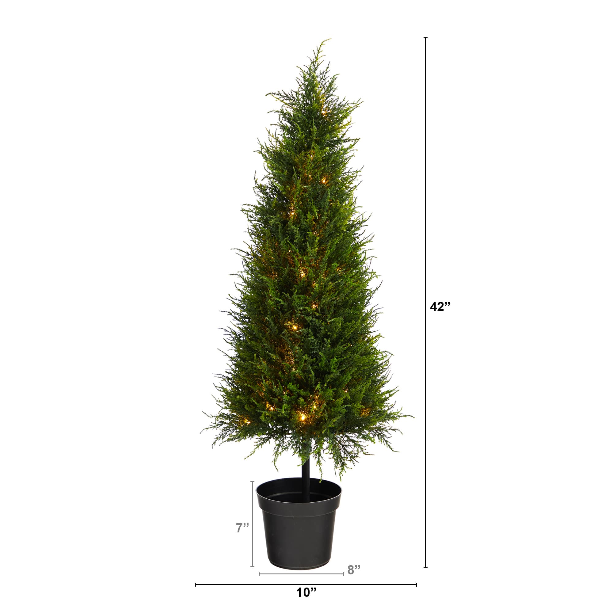 3.5ft. Pre-Lit Cypress Artificial Potted Christmas Tree, Warm LED Lights