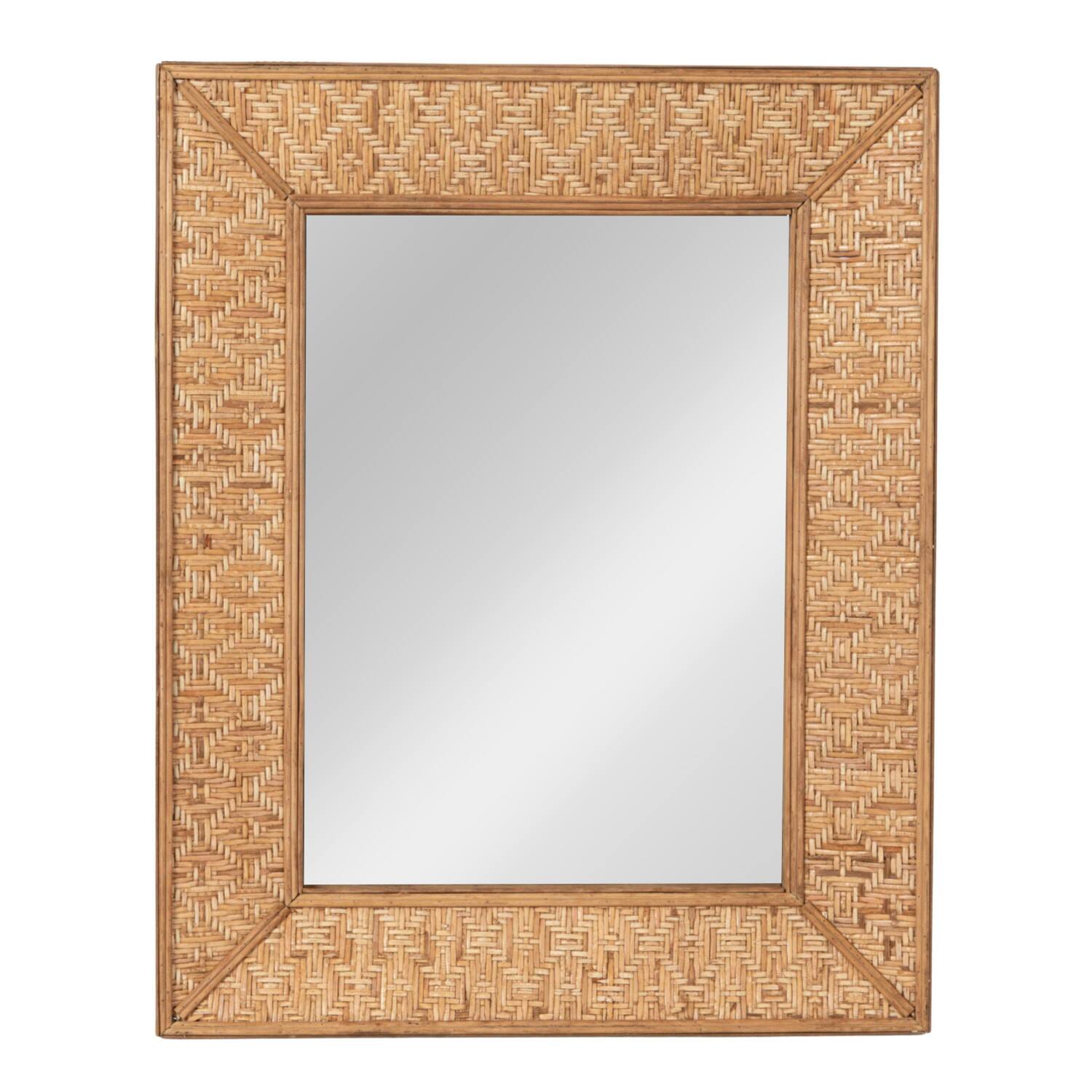 Hello Honey® 25.5" Handwoven Rattan Rectangle Wall Mirror