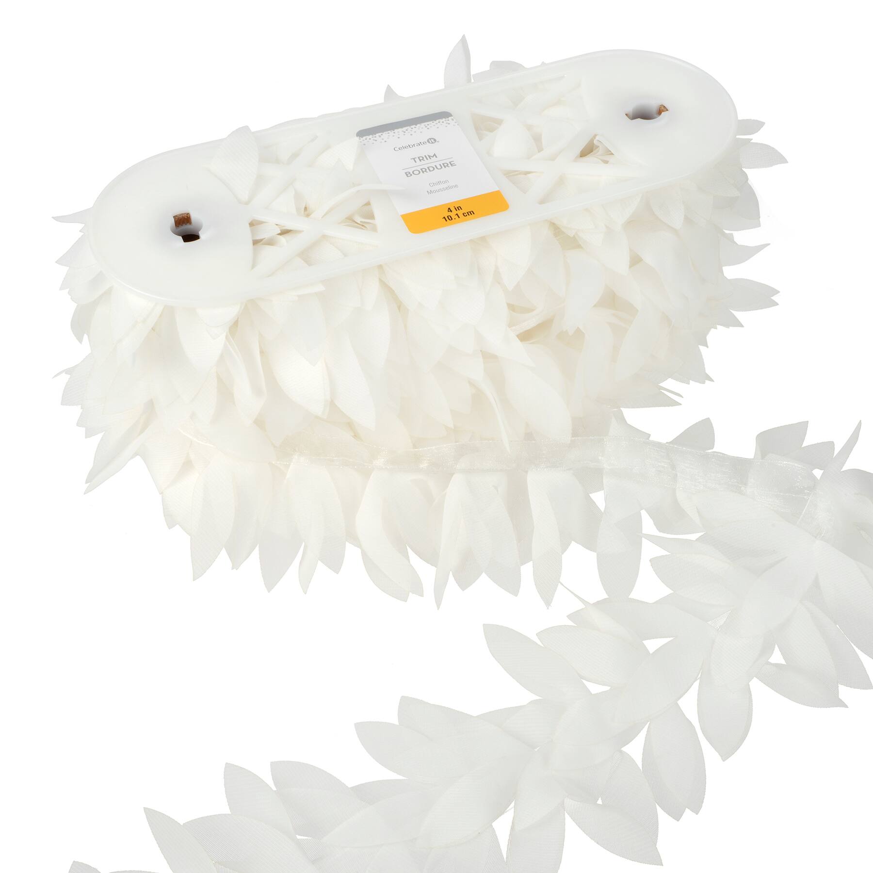 4&#x22; Chiffon Leaf Trim Ribbon by Celebrate It&#xAE;