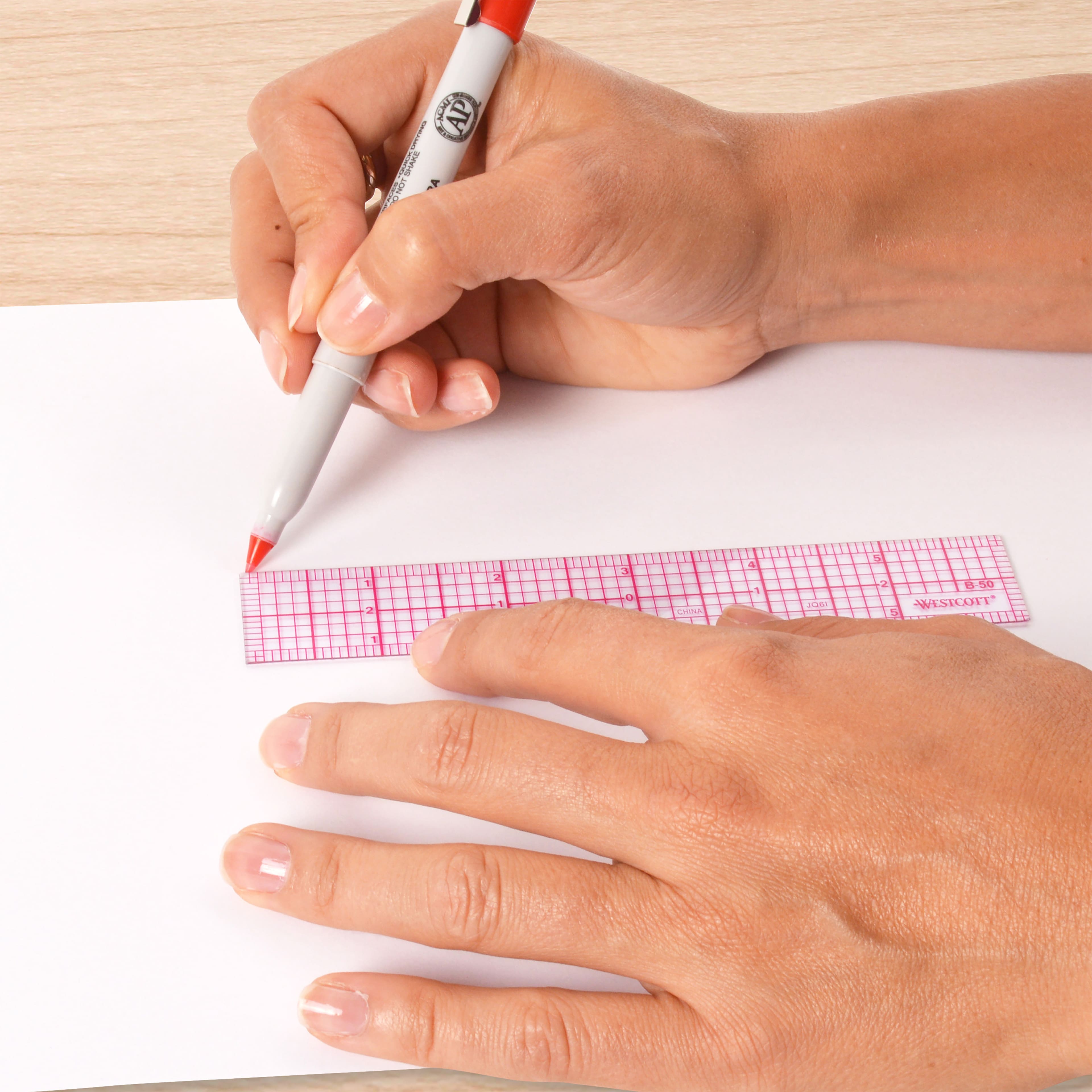 Westcott&#xAE; 8ths Clear Beveled Ruler