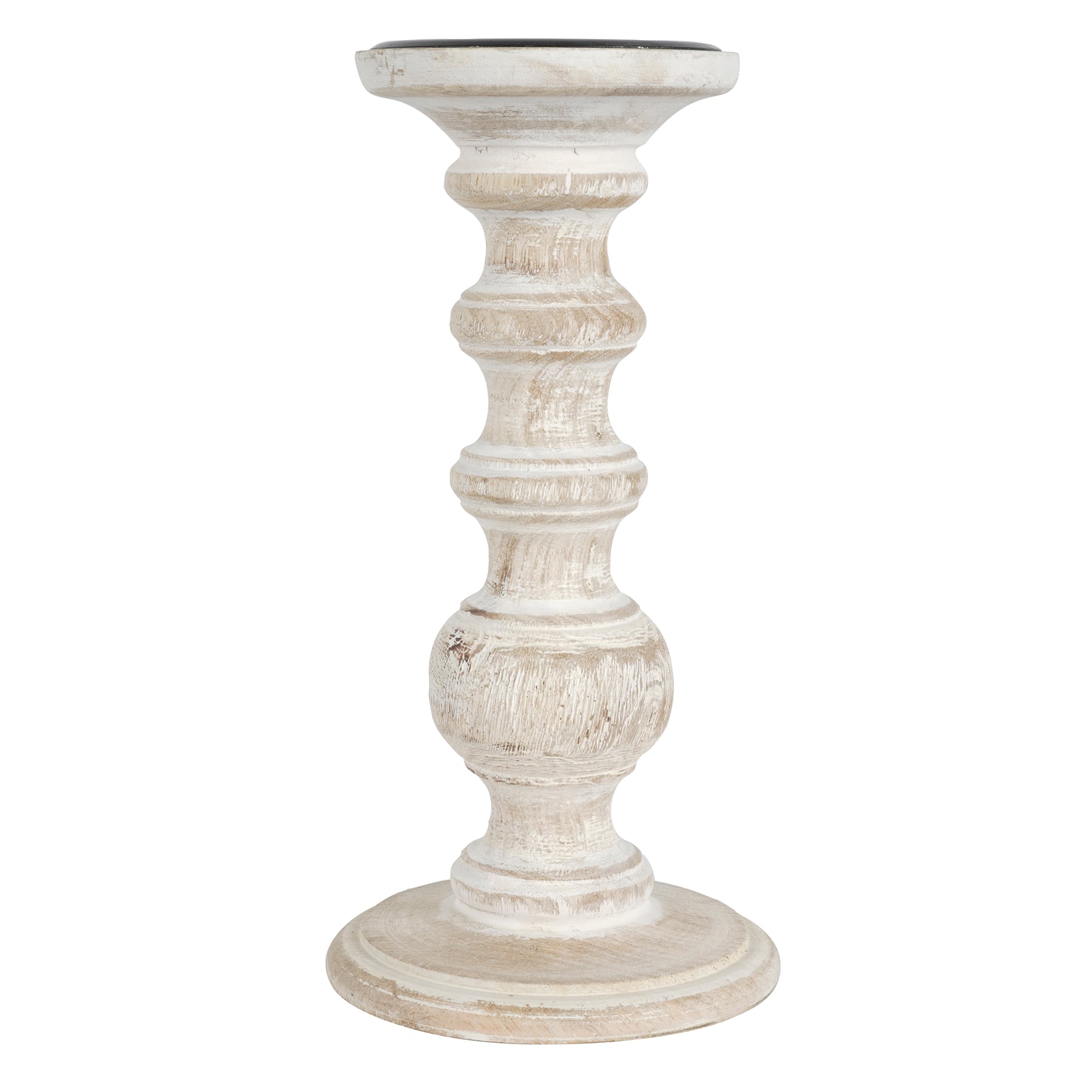 8 Pack: 10&#x22; Whitewashed Wood Carved Pillar Candle Holder by Ashland&#xAE;