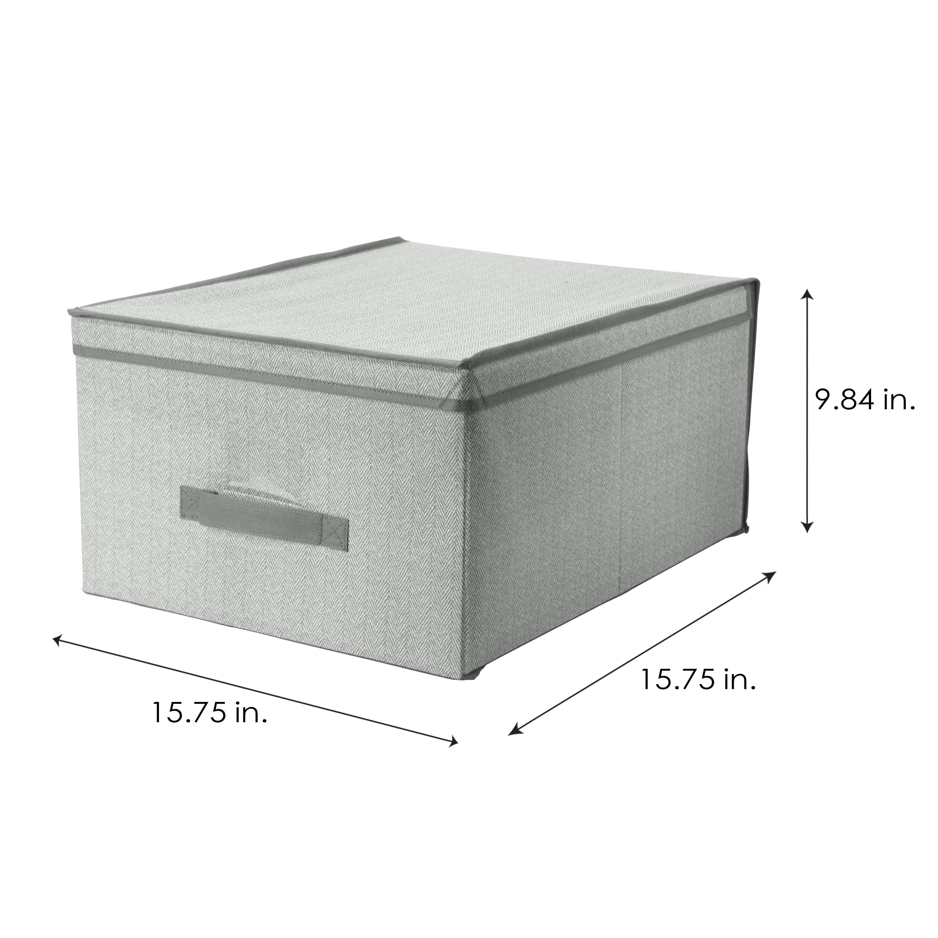 Simplify 16" Herringbone Gray Storage Box