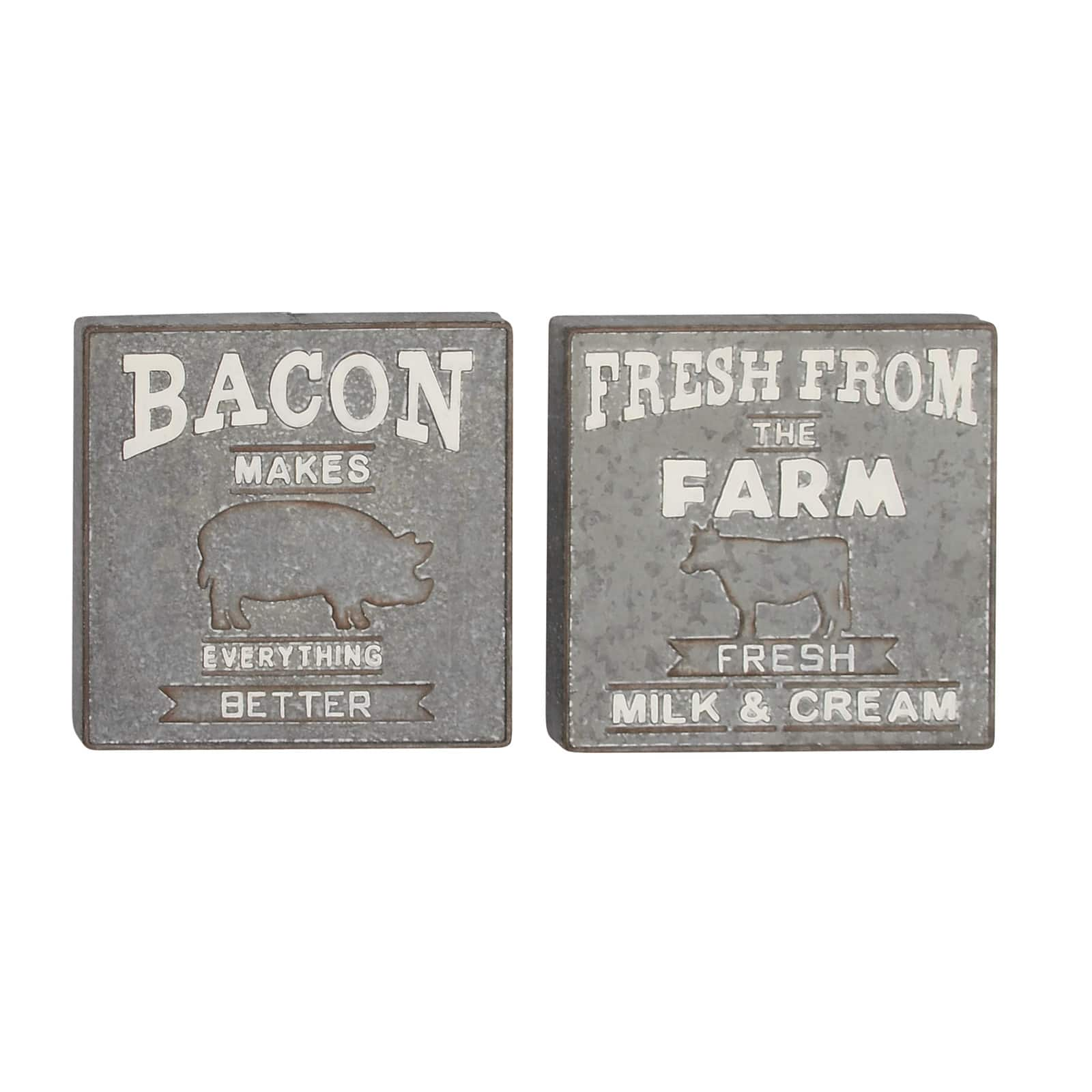 Gray Metal Farmhouse Sign Wall D&#xE9;cor Set