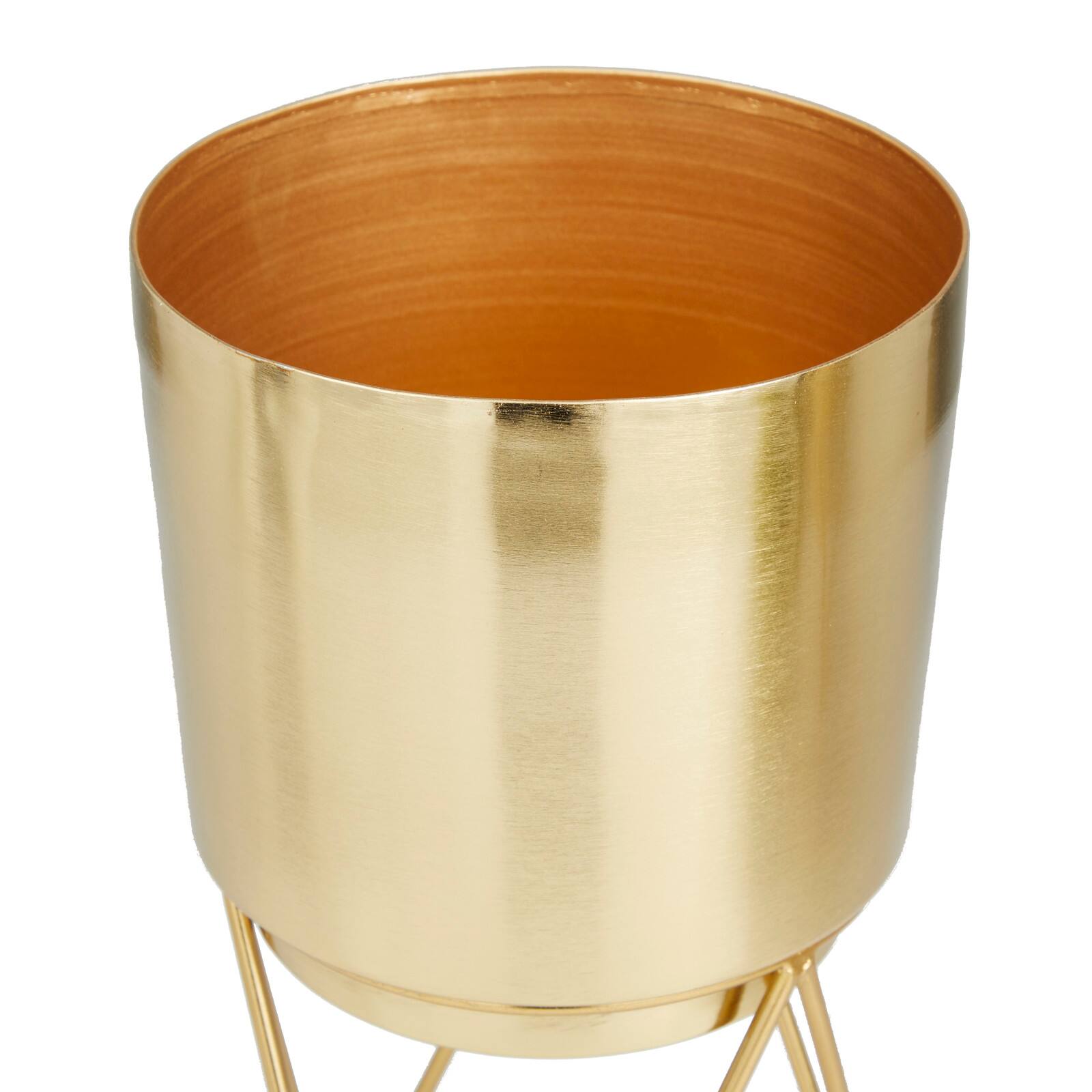 Gold Modern Planter, Set of 2&#x22; 6&#x22;, 6&#x22;