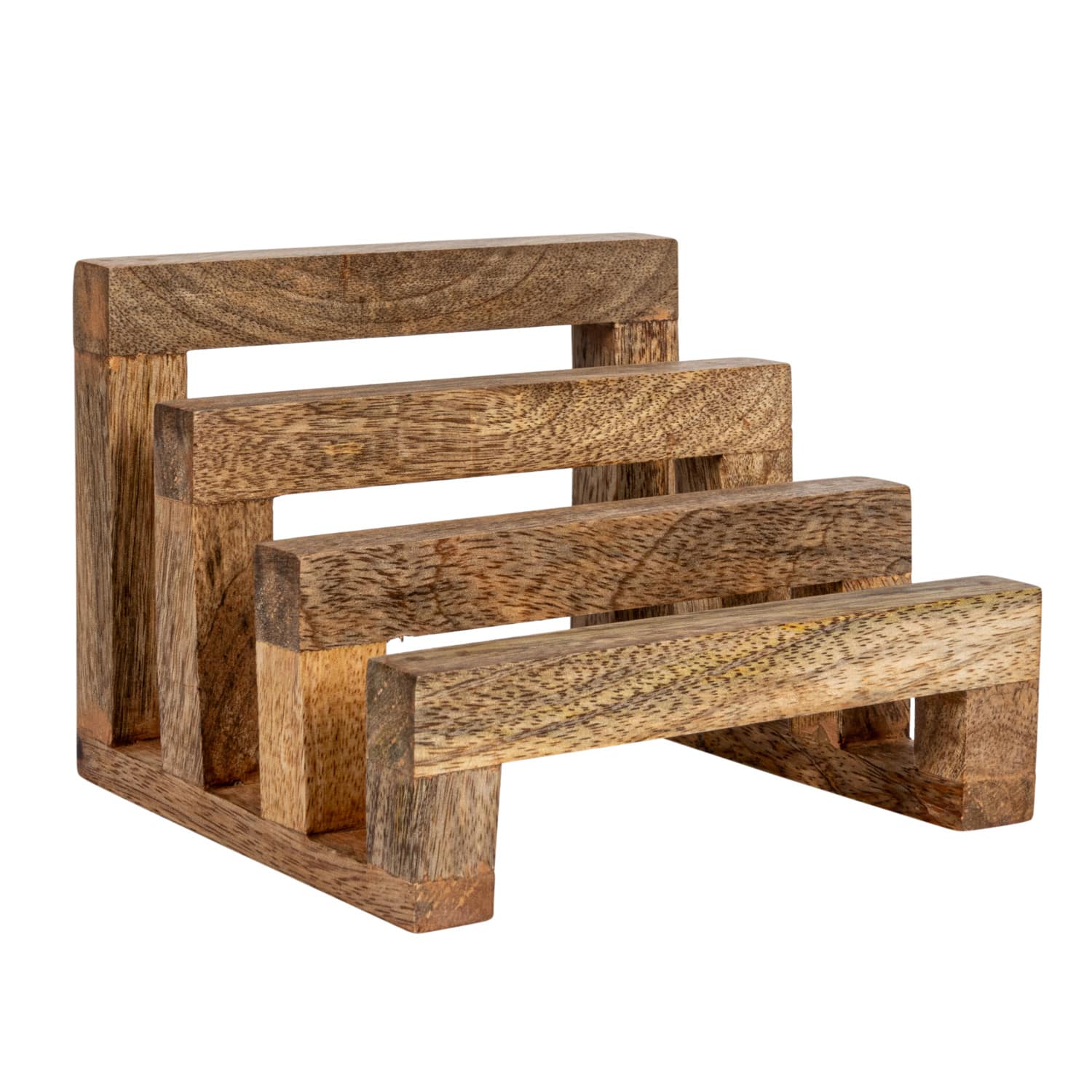 6&#x22; Natural 3 Section Mango Wood Cutting Board Stand