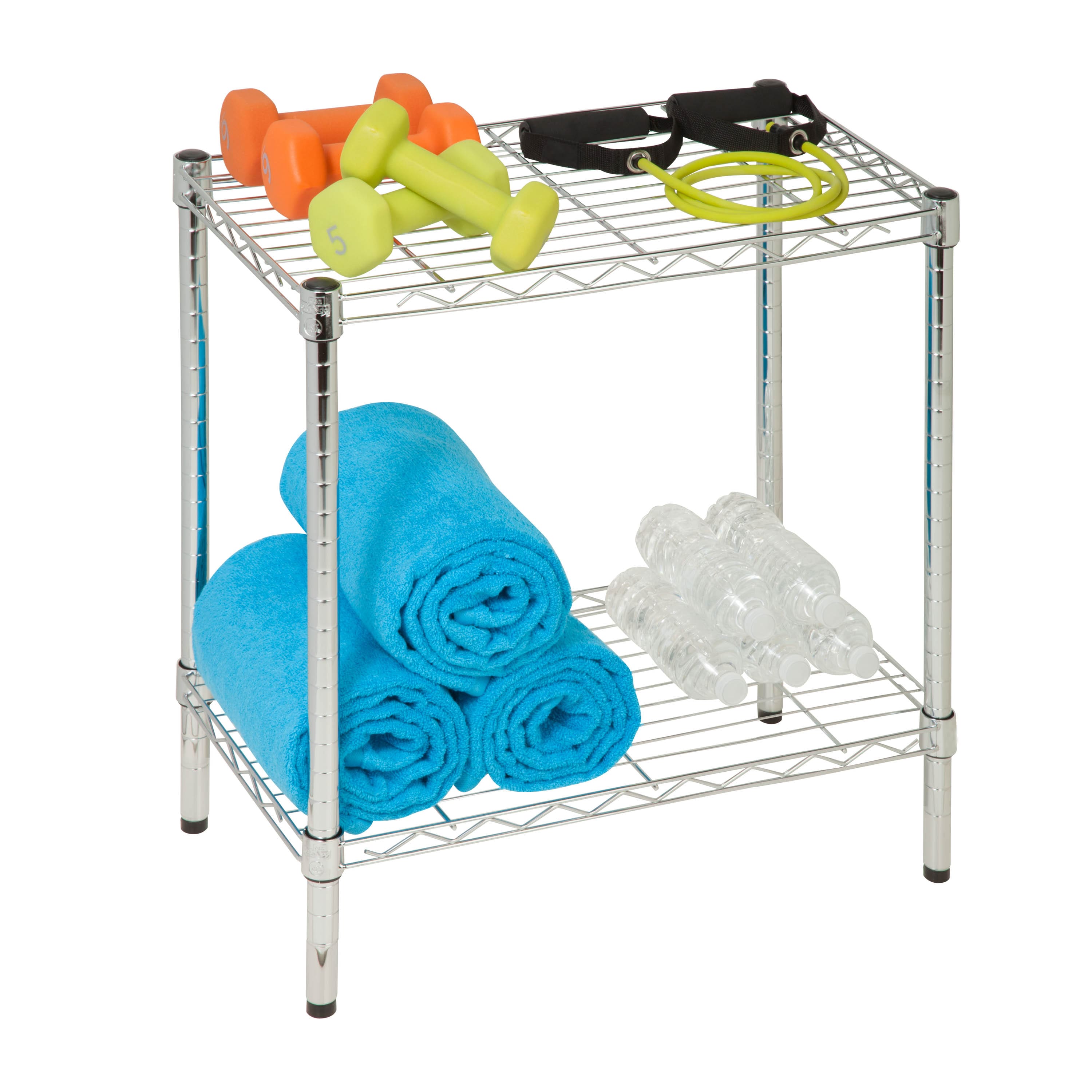Honey Can Do Small 2-Tier Adjustable Chrome Shelving Unit