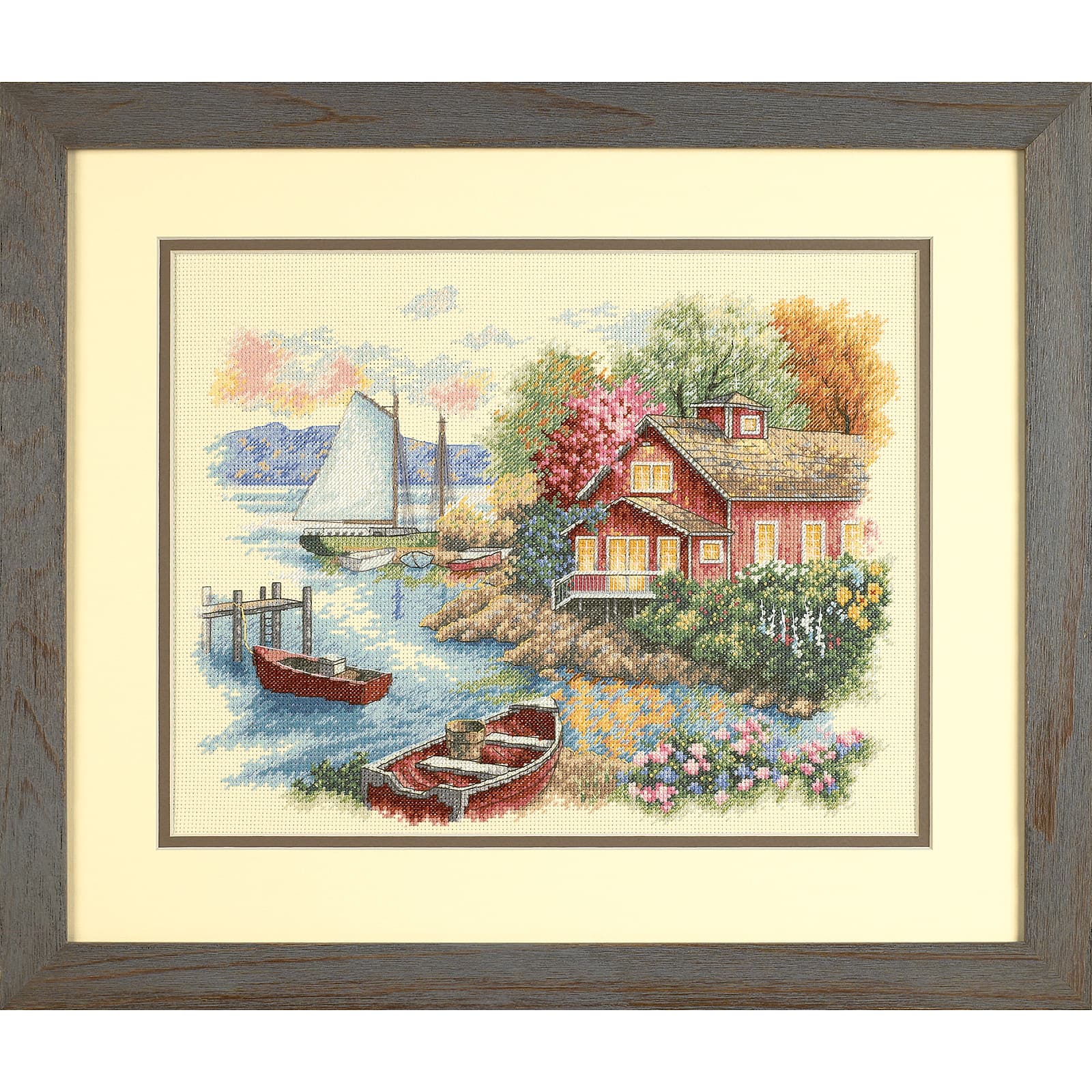 Dimensions&#xAE; Peaceful Lake House Counted Cross Stitch Kit