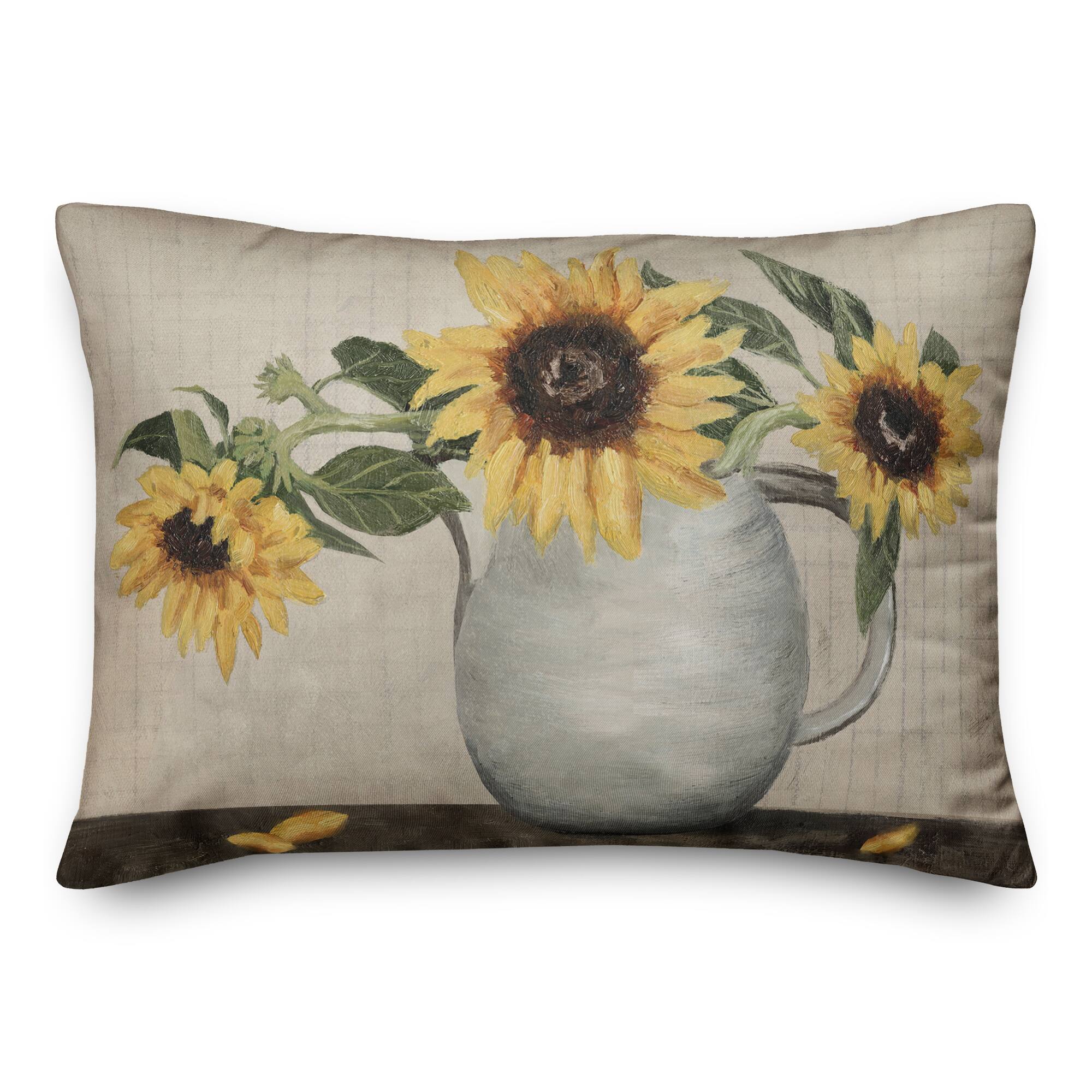 Sunflower Still Life 14" x 20" Throw Pillow