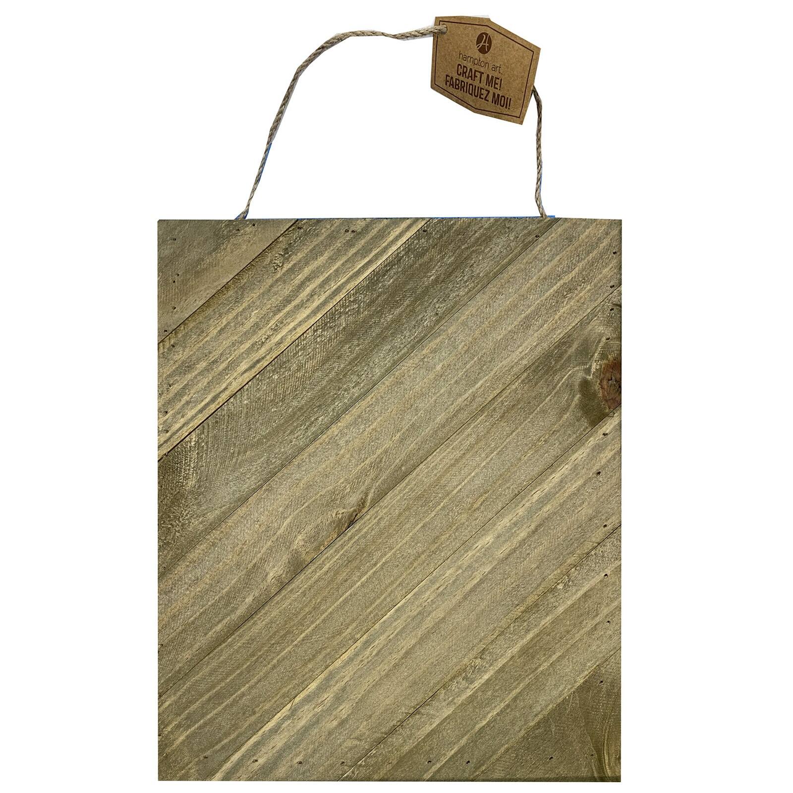 Hampton Art™ 10" x 12" Rustic Wood Diagonal Plank Wood Plaques Michaels