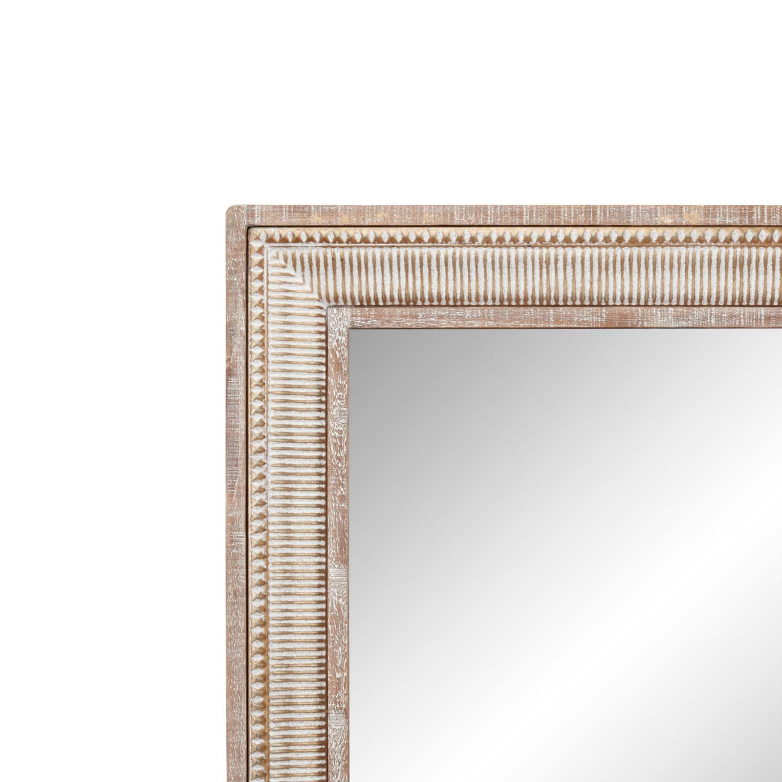 43&#x22; Brown Farmhouse Metal Wall Mirror