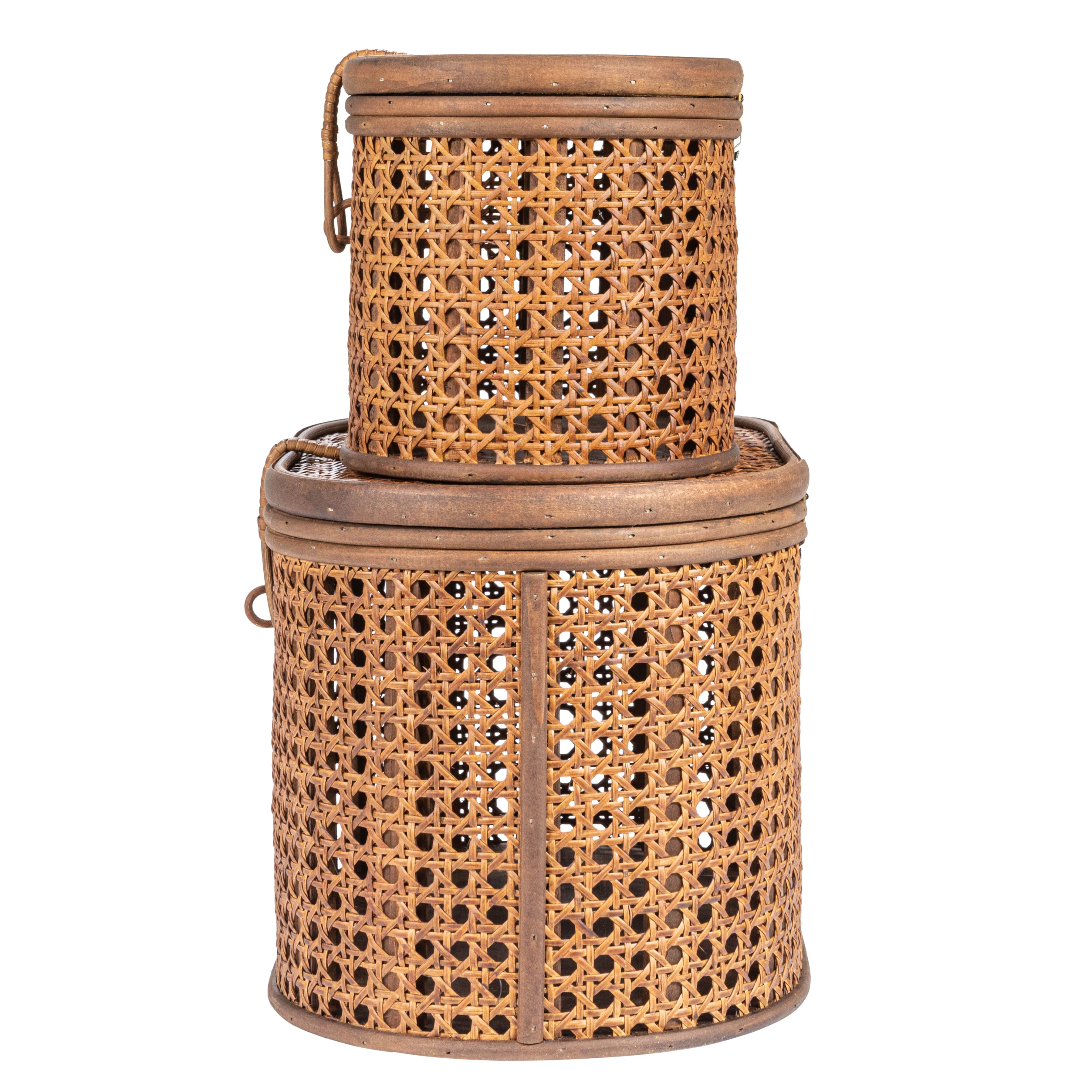 Hello Honey&#xAE; Modern Decorative Oval Woven Rattan Storage Box Set