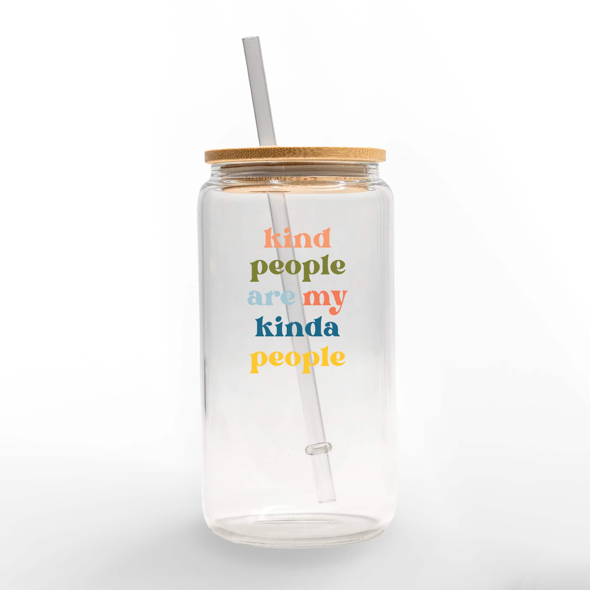 16oz. Kind People are My Kinda People Glass Can Cup