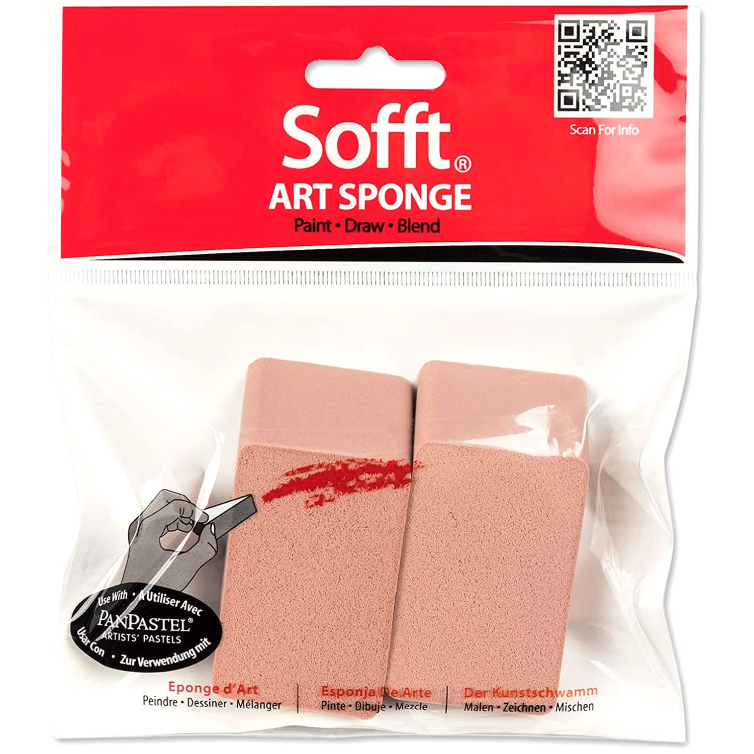 Colorfin Sofft™ Tools Flat Angle Slice Art Sponges, 2ct.